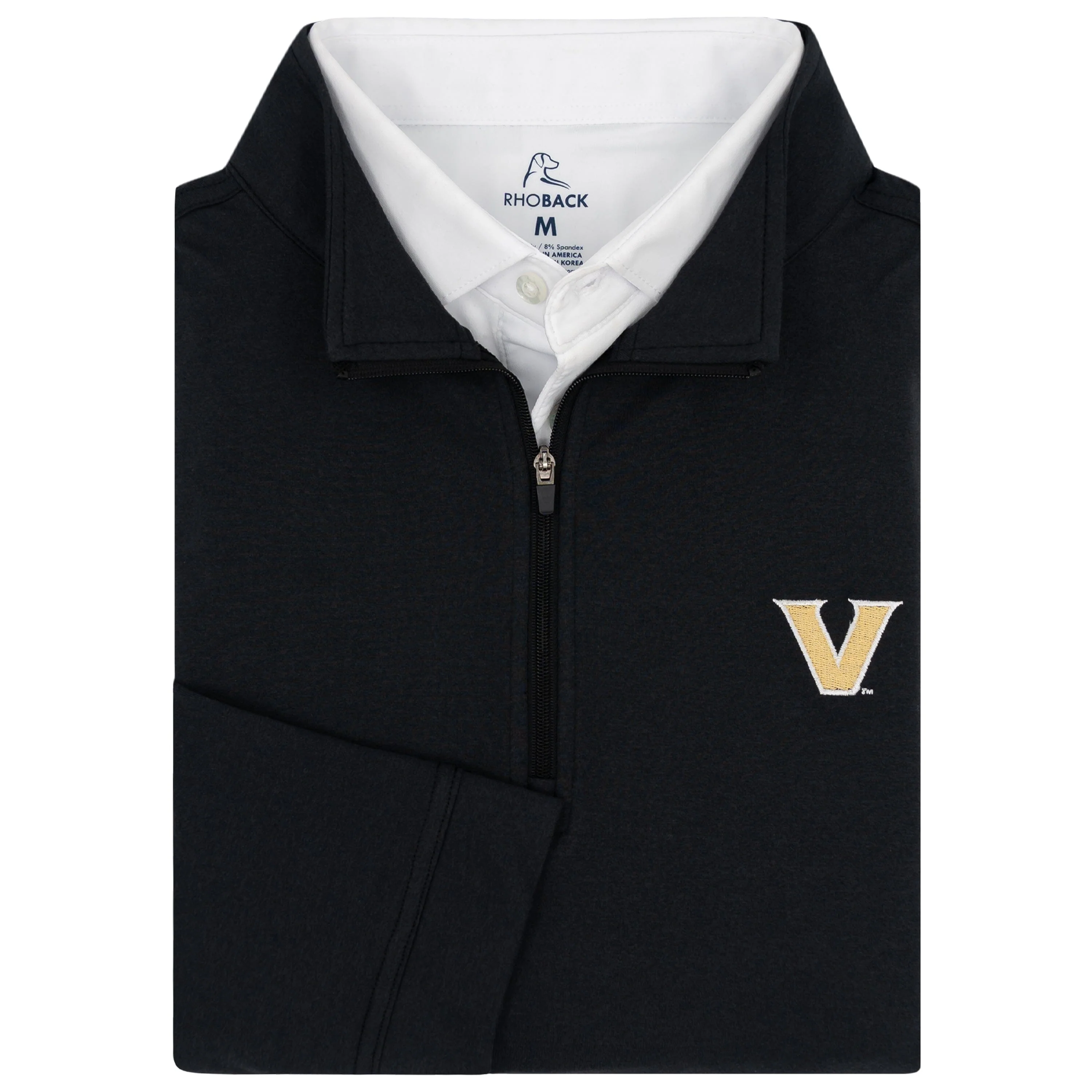Solid Collegiate Q-Zip - Vanderbilt | Solid - Black - Vanderbilt - 2