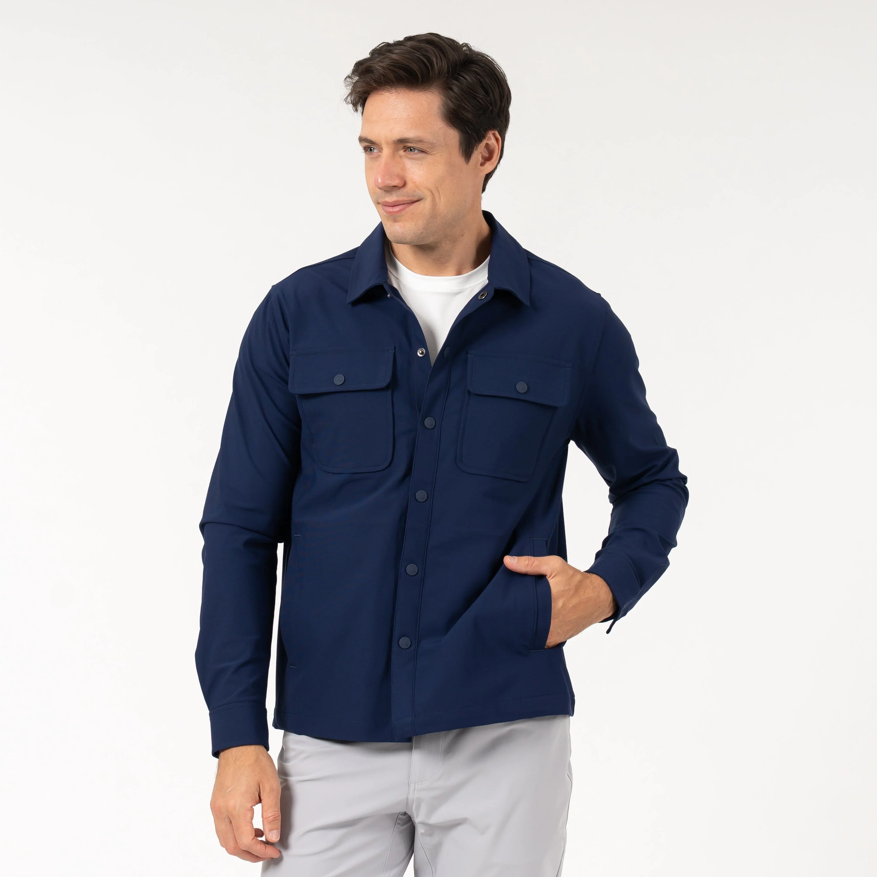 Delta Shirt Jacket | Solid - Fleet Navy - Image 5