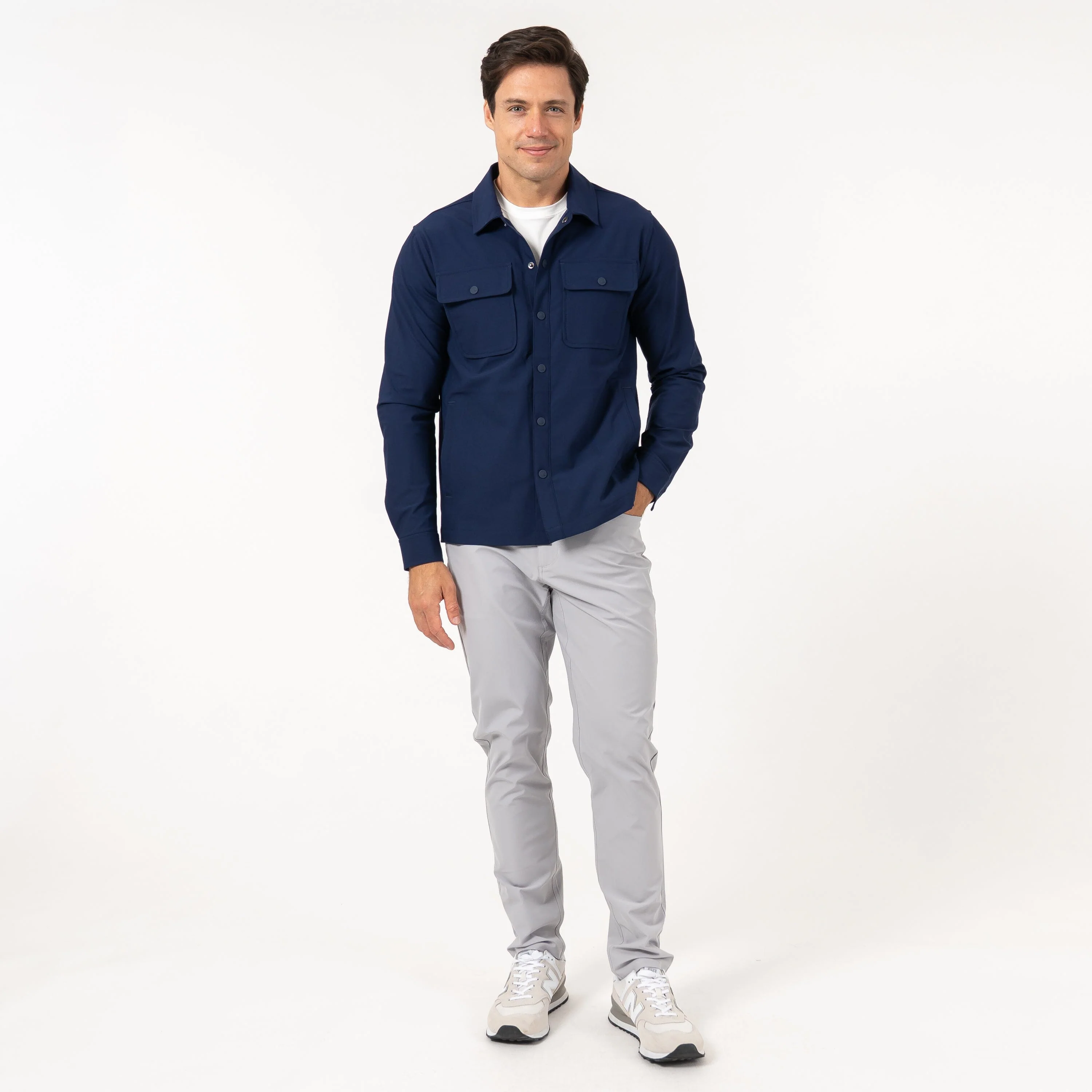 Delta Shirt Jacket | Solid - Fleet Navy - Image 7