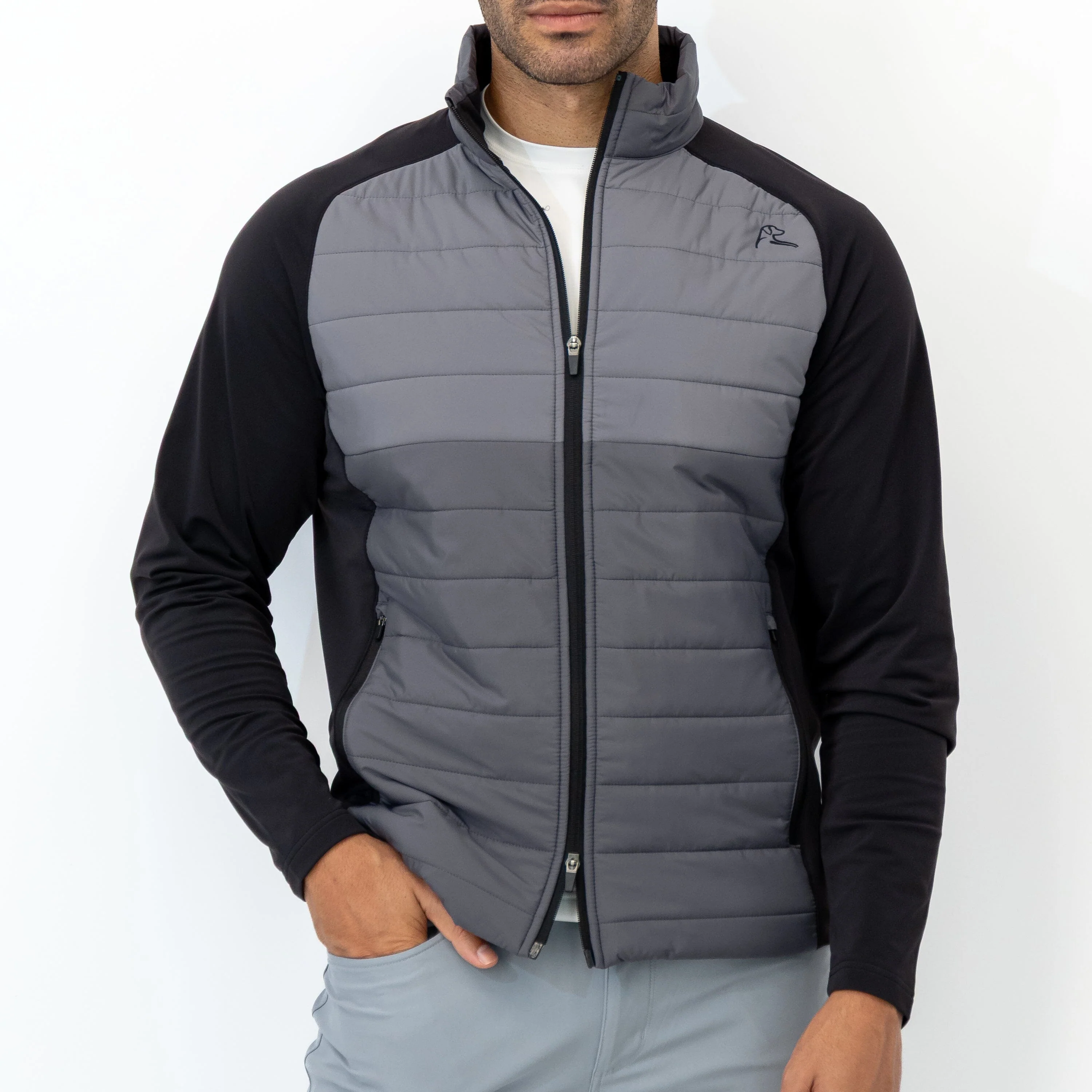 Fulton Hybrid Jacket | The Triple Block - Charcoal Grey/Boulder Grey/Midnight Black