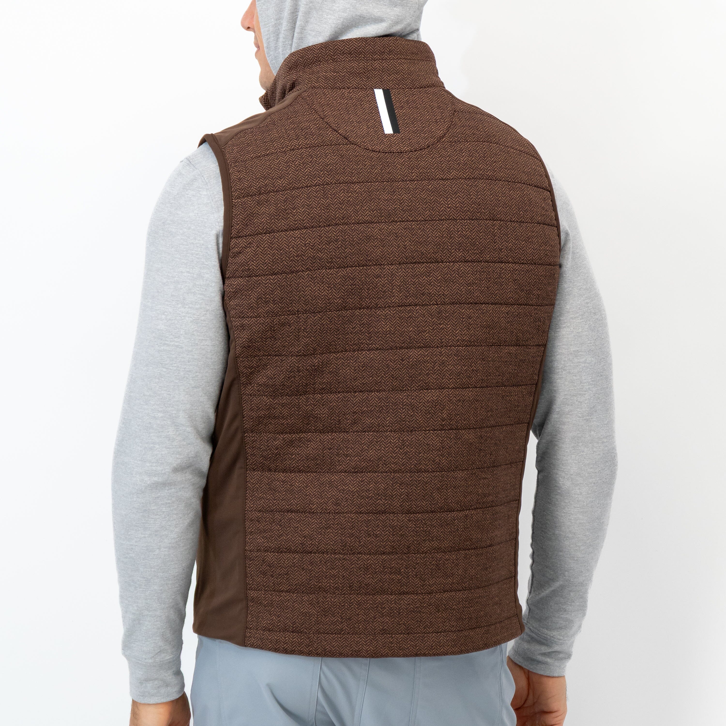 Fulton Performance Vest | The Herringbone Jacquard - Sepia/Cocoa - Image 2
