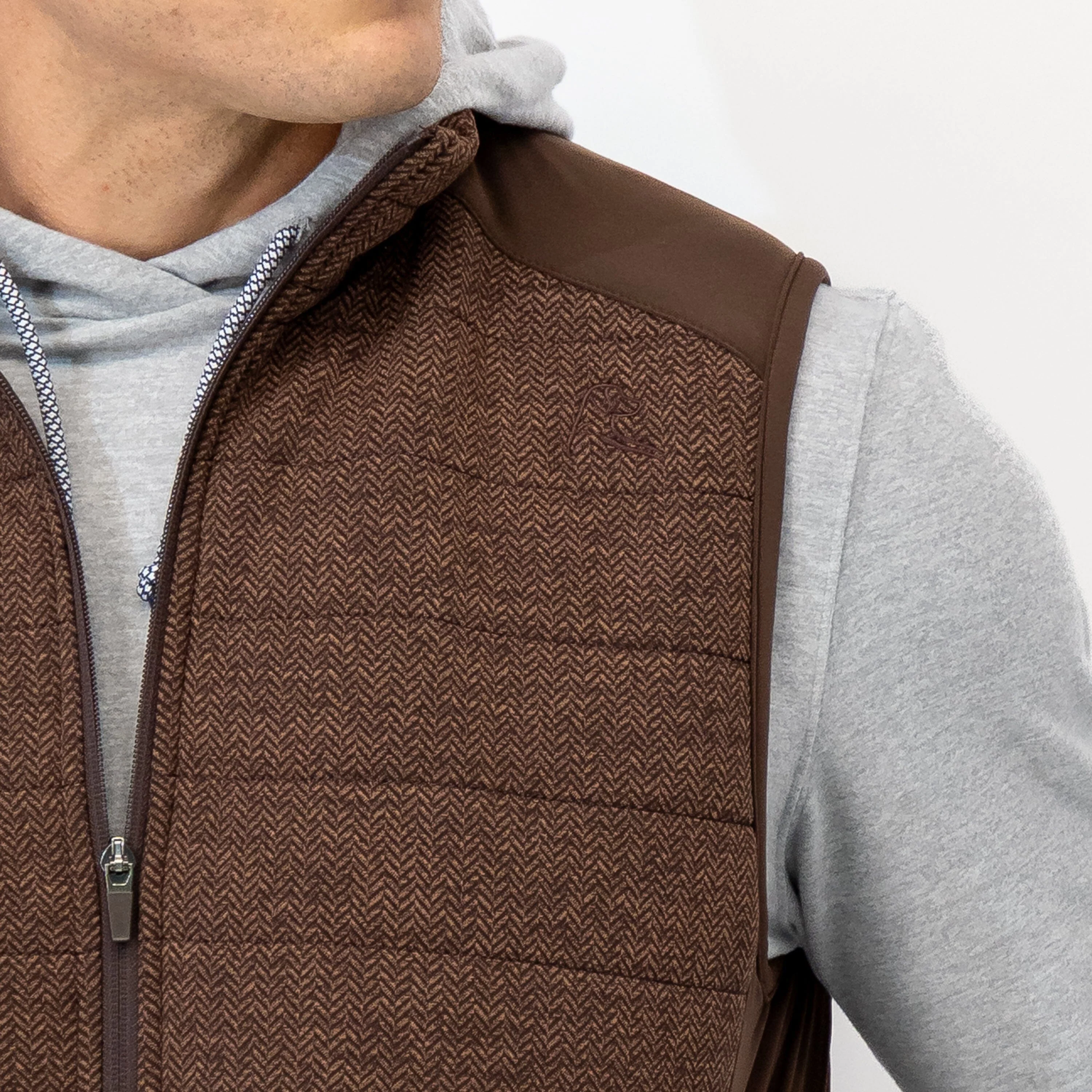 Fulton Performance Vest | The Herringbone Jacquard - Sepia/Cocoa - Image 4