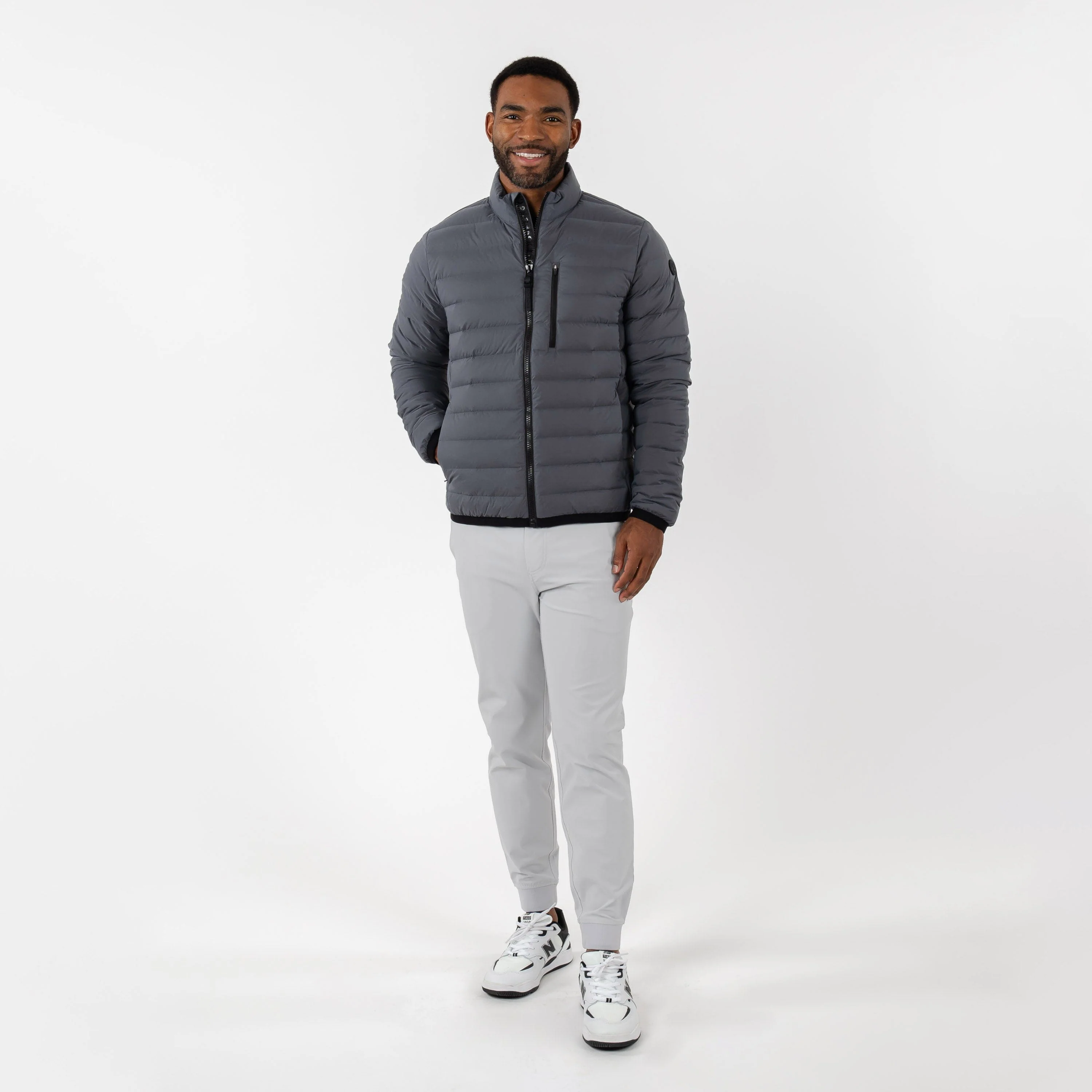 Glide Down Jacket | Solid - Charcoal Grey - Image 4