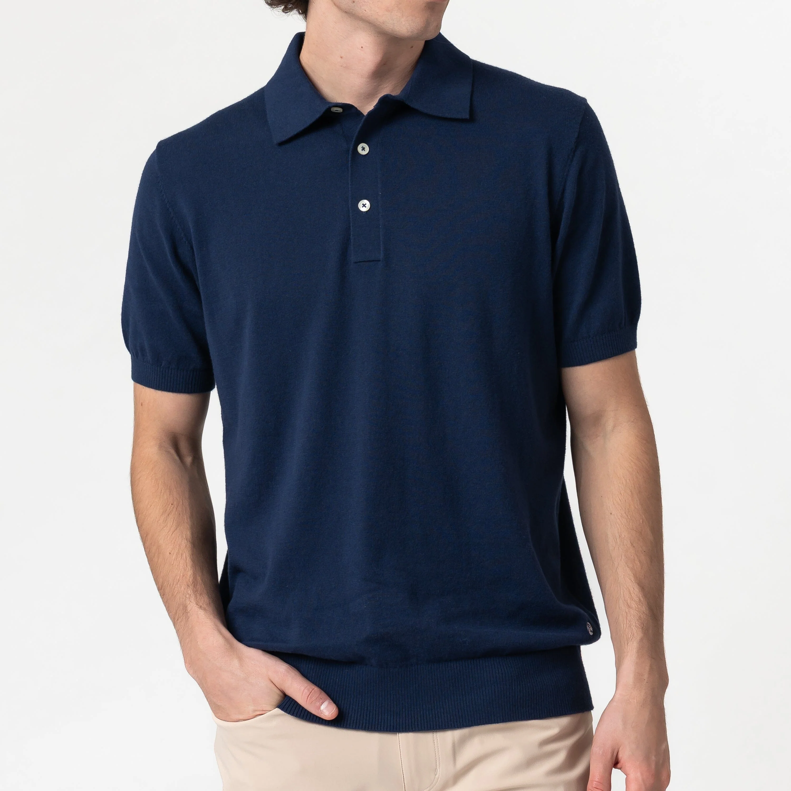 Harbor Stretch Sweater Polo | Solid - Fleet Navy - Image 2