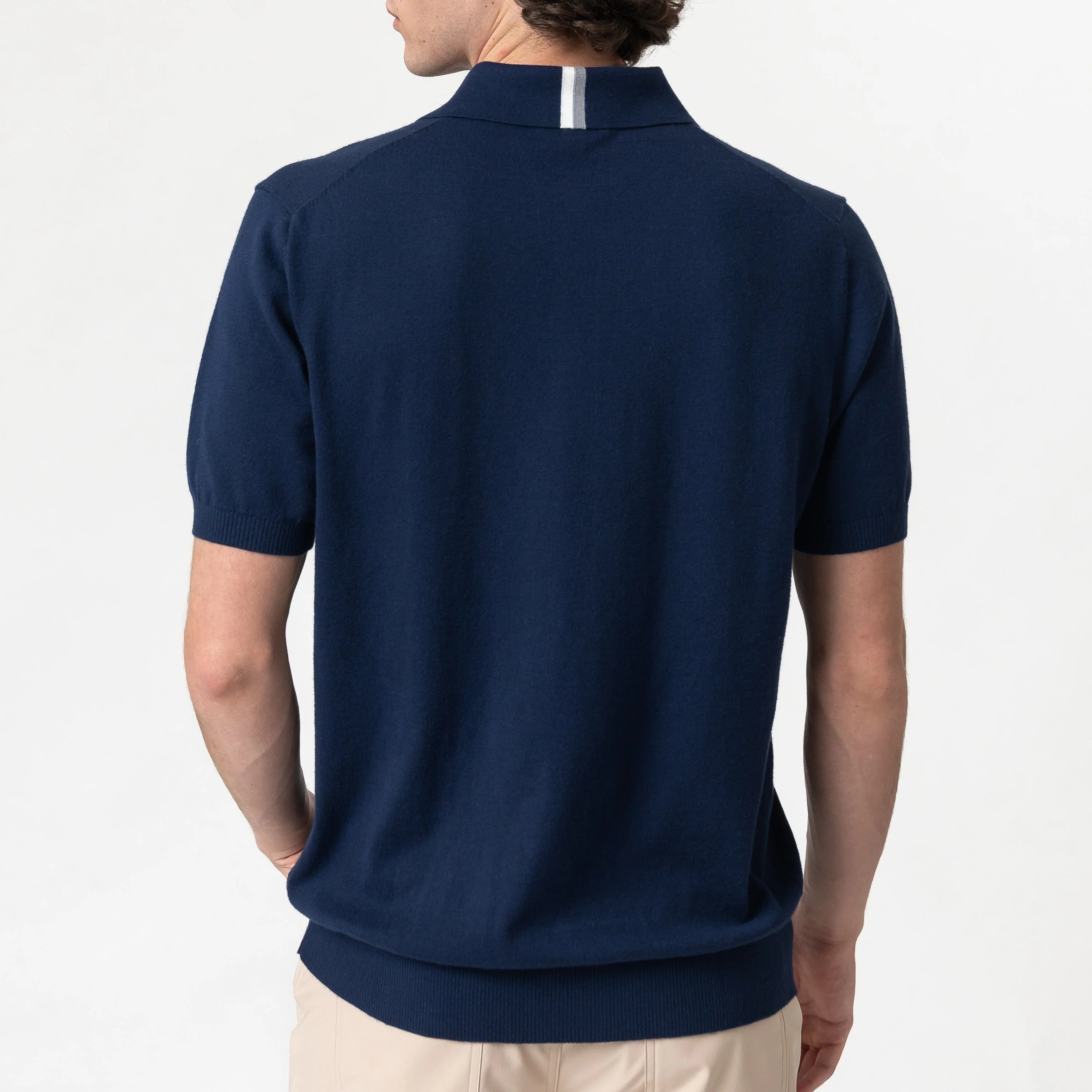 Harbor Stretch Sweater Polo | Solid - Fleet Navy - Image 3