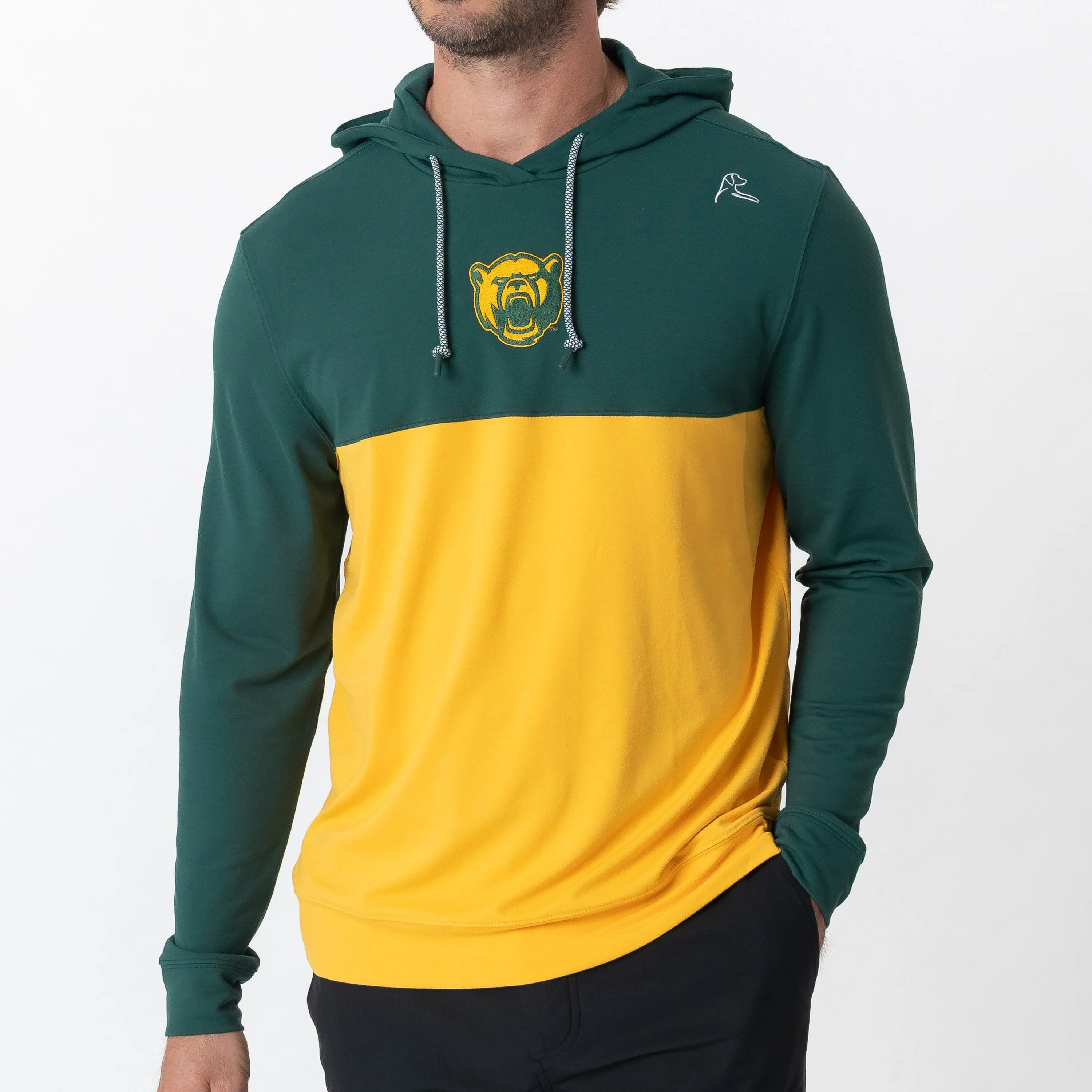 Hesi Collegiate Hoodie - Baylor | Colorblock - Evergreen/Belle Gold - Baylor - 1