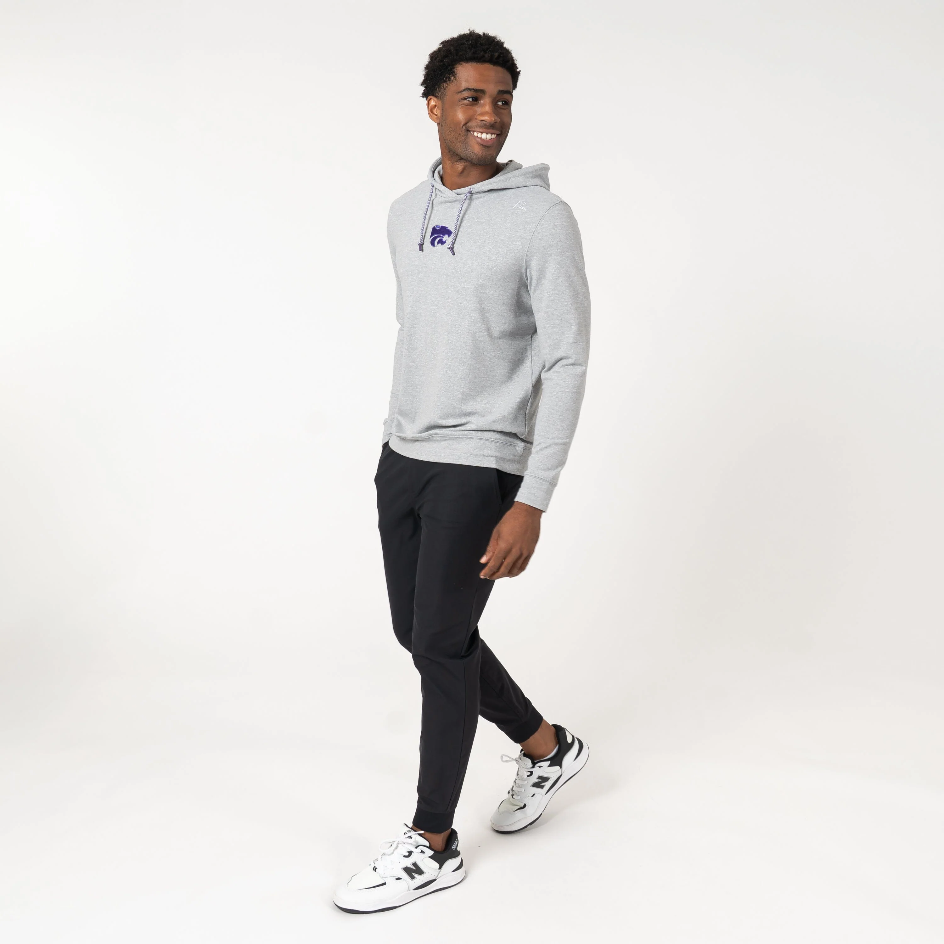 Hesi Collegiate Hoodie - Kansas State | Heather - Stainless Steel/White - Kansas State - 1 - Image 6