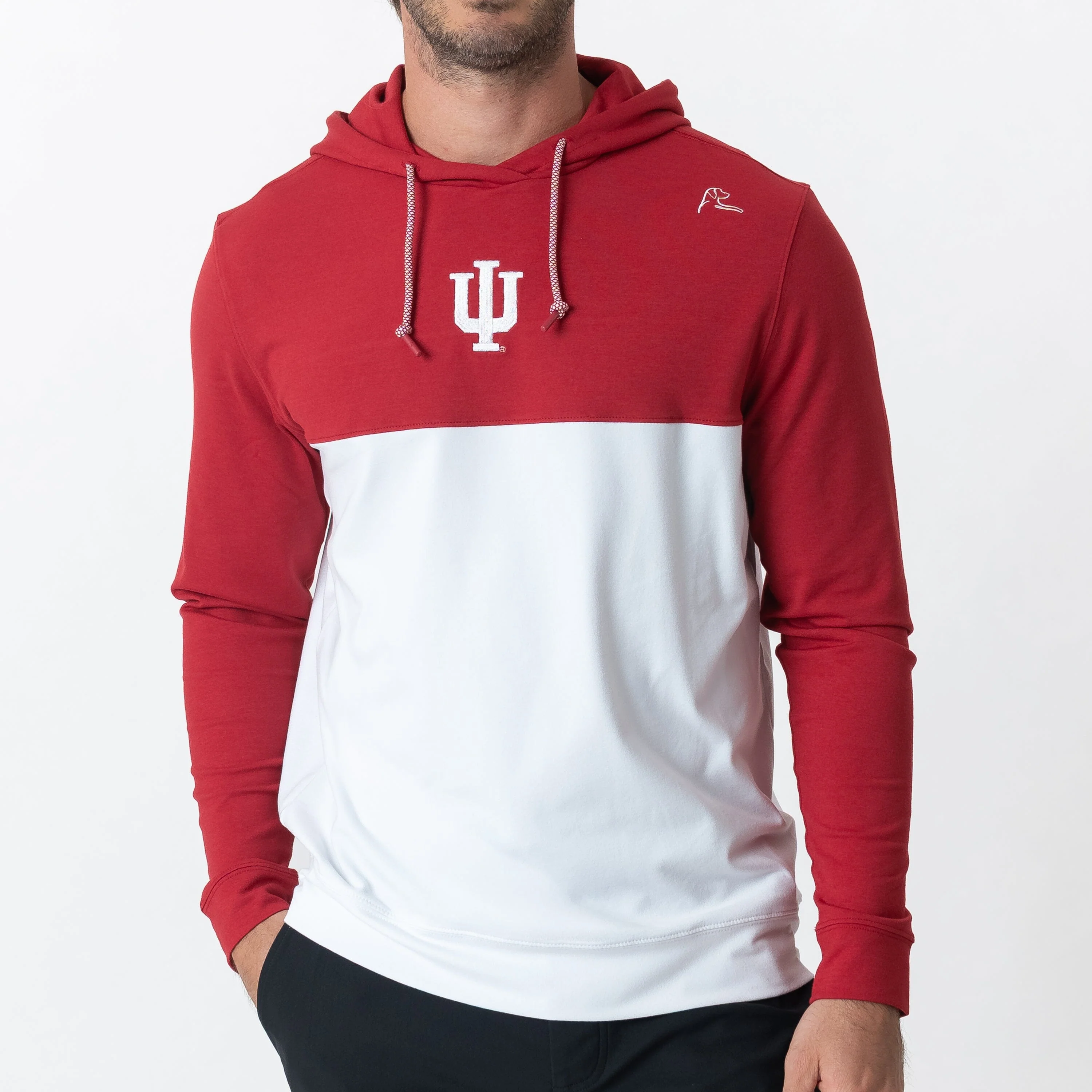 Hesi Collegiate Hoodie - Indiana | Colorblock - Carmine Red/White - Indiana - 1