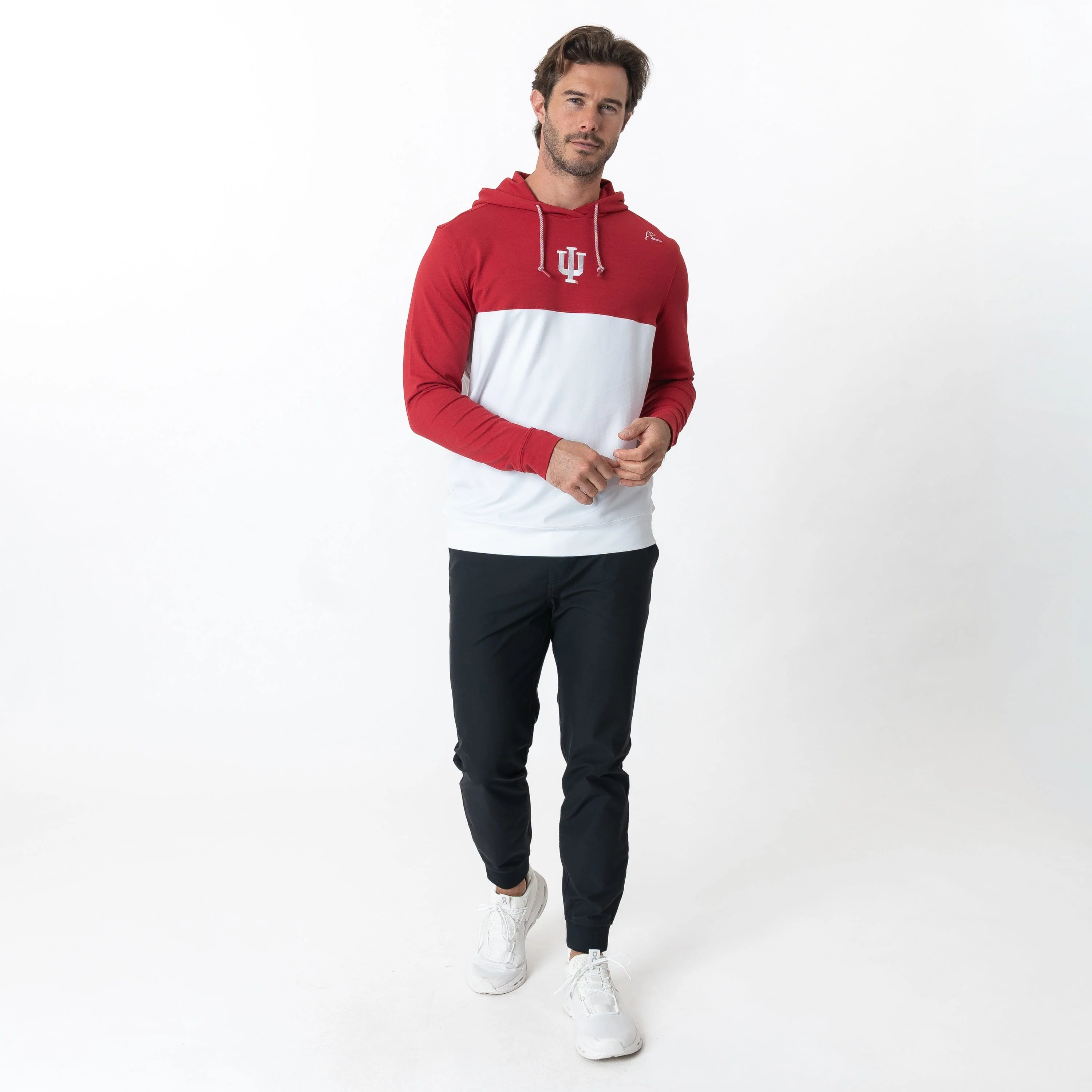 Hesi Collegiate Hoodie - Indiana | Colorblock - Carmine Red/White - Indiana - 1 - Image 6