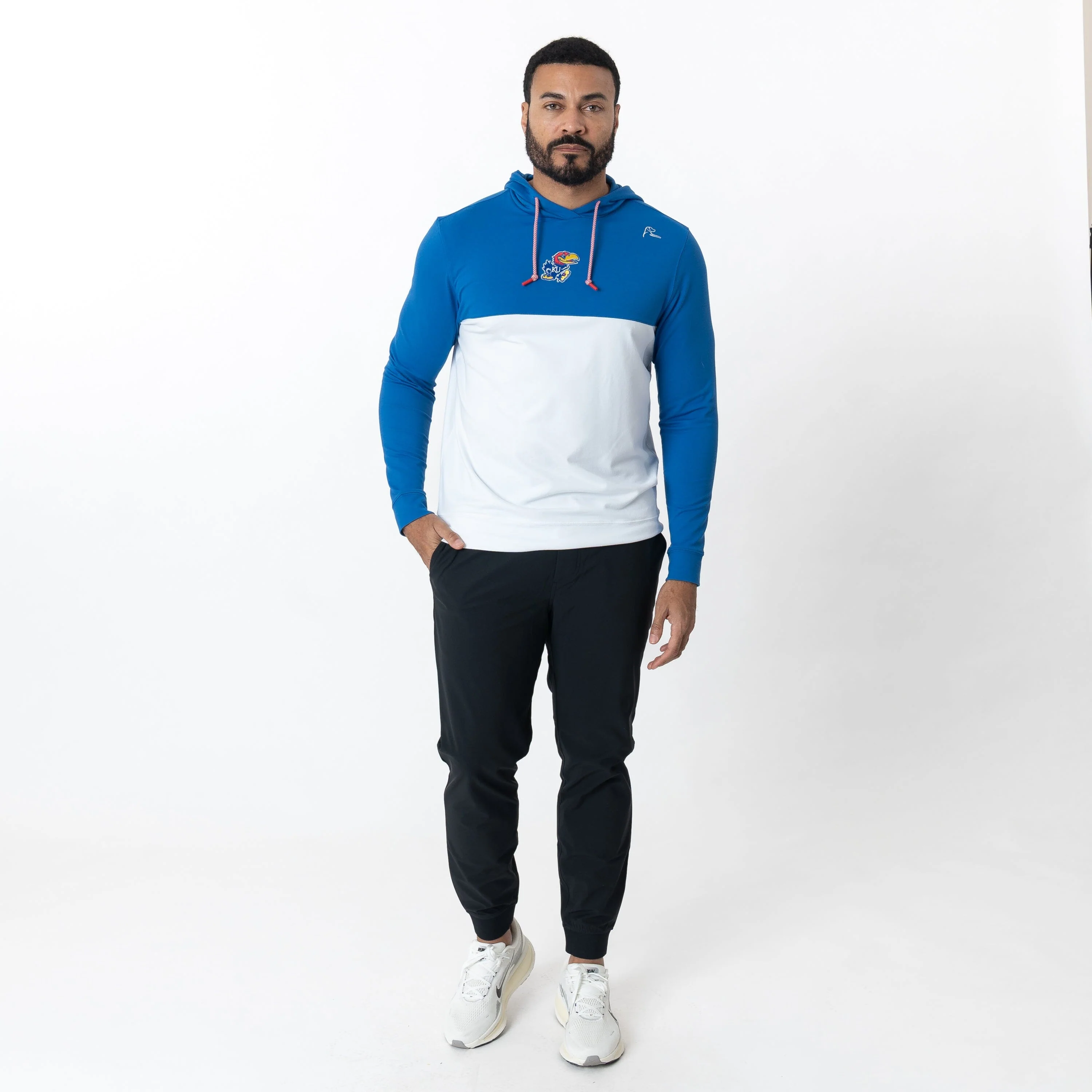 Hesi Collegiate Hoodie - Kansas | Colorblock - Azure Blue/White - Kansas - 1 - Image 6