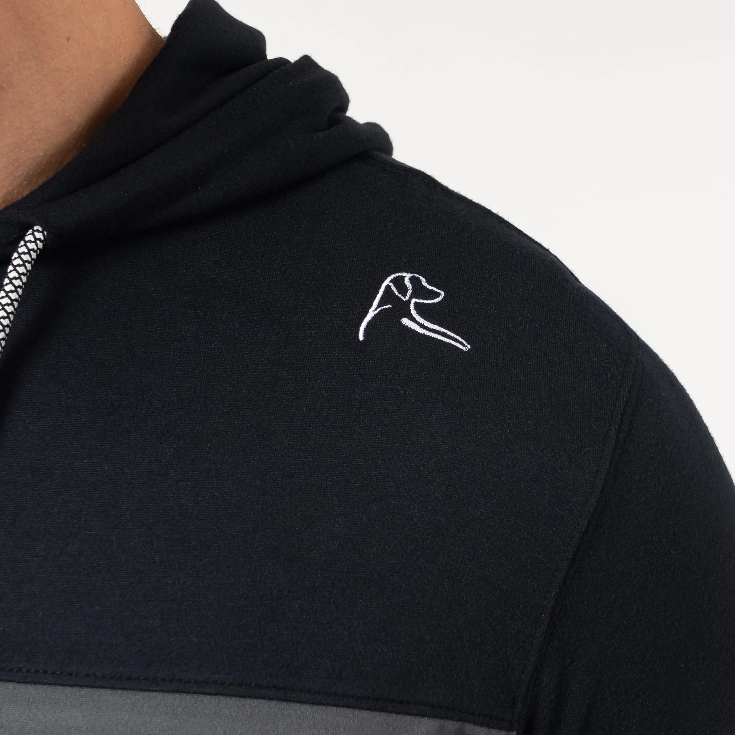 Hesi Performance Hoodie | Colorblock - Midnight Black/Charcoal Grey - Image 4