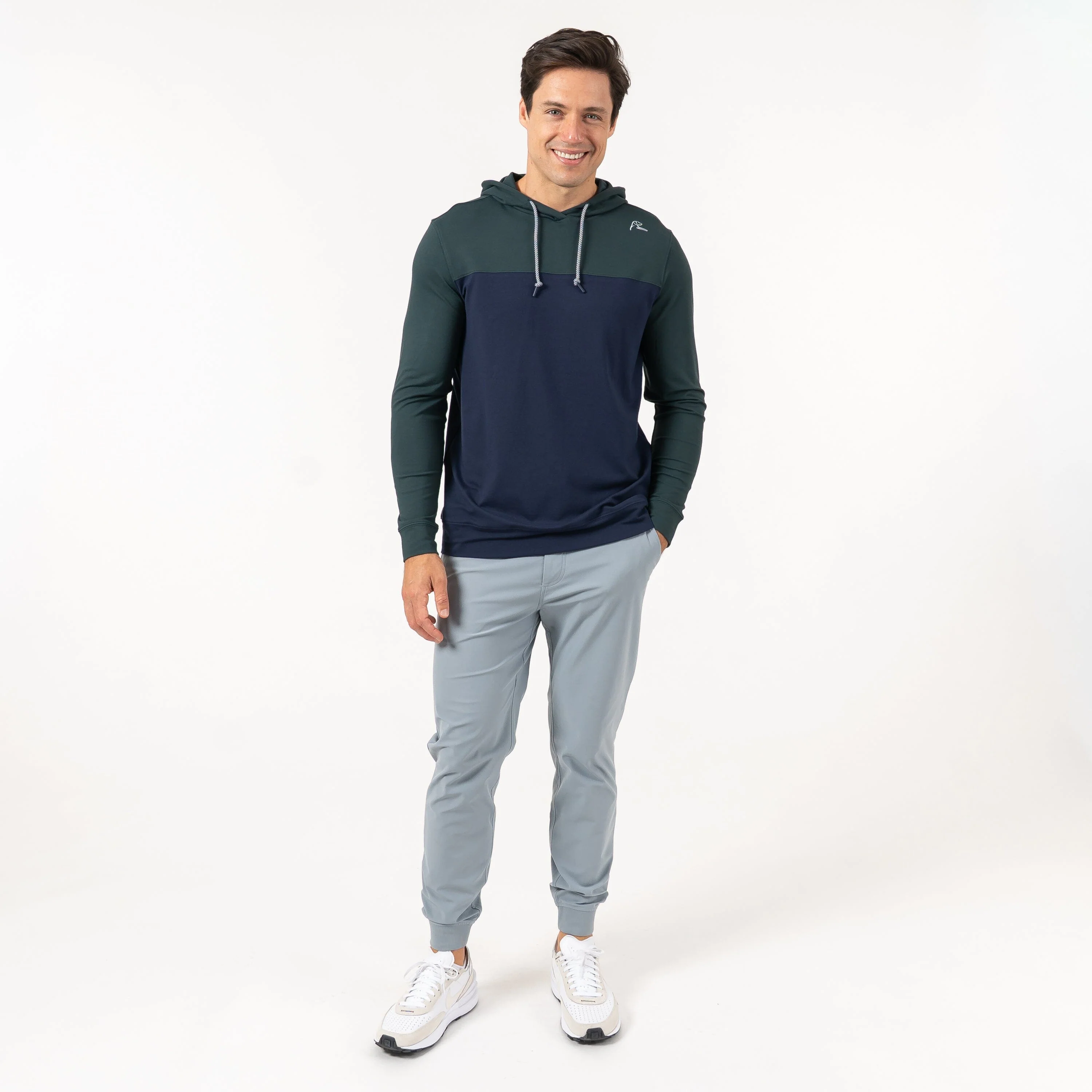 Hesi Performance Hoodie | Colorblock - Ponderosa Green/Fleet Navy - Image 6