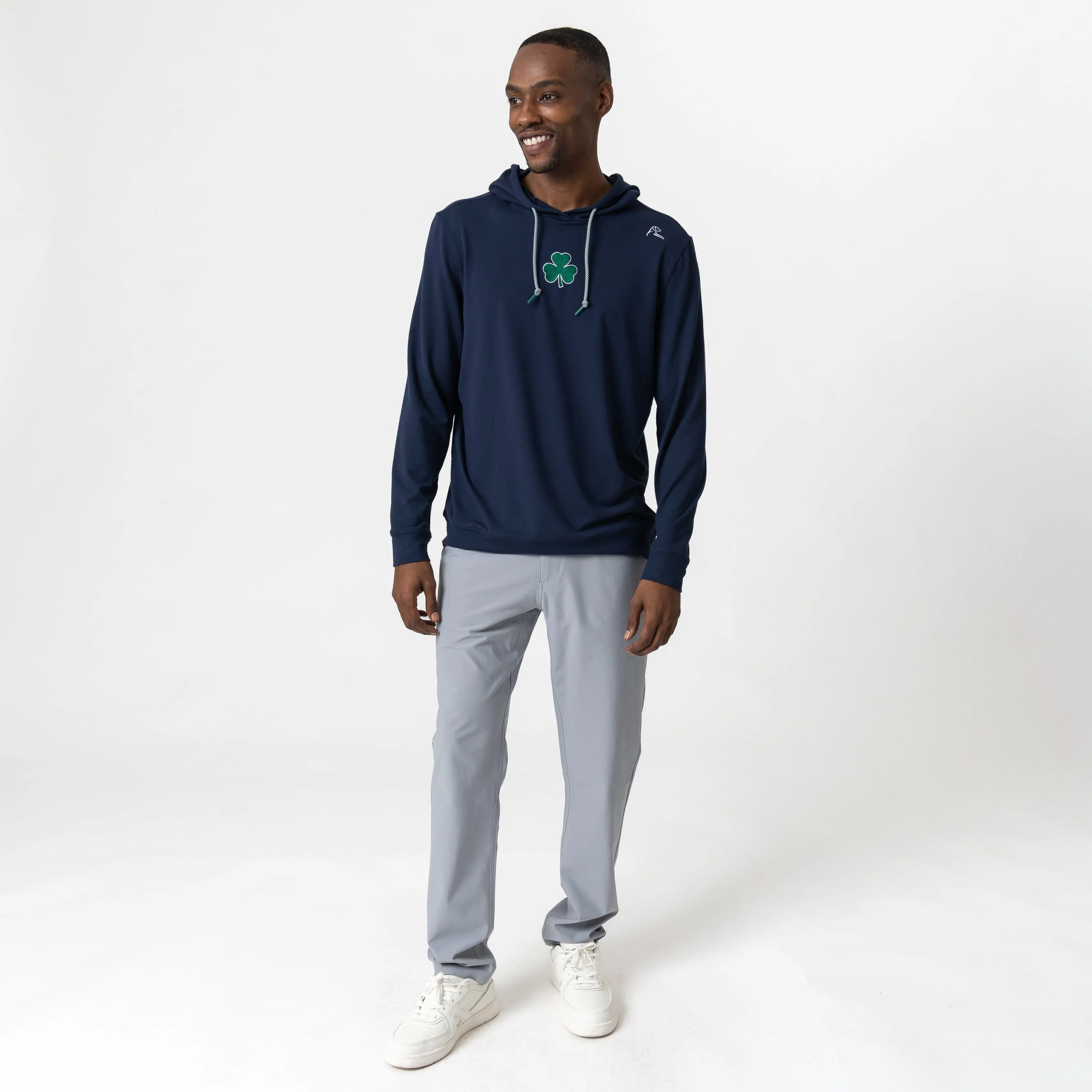 Hesi Performance Hoodie | Solid - Fleet Navy - Clover - Image 6