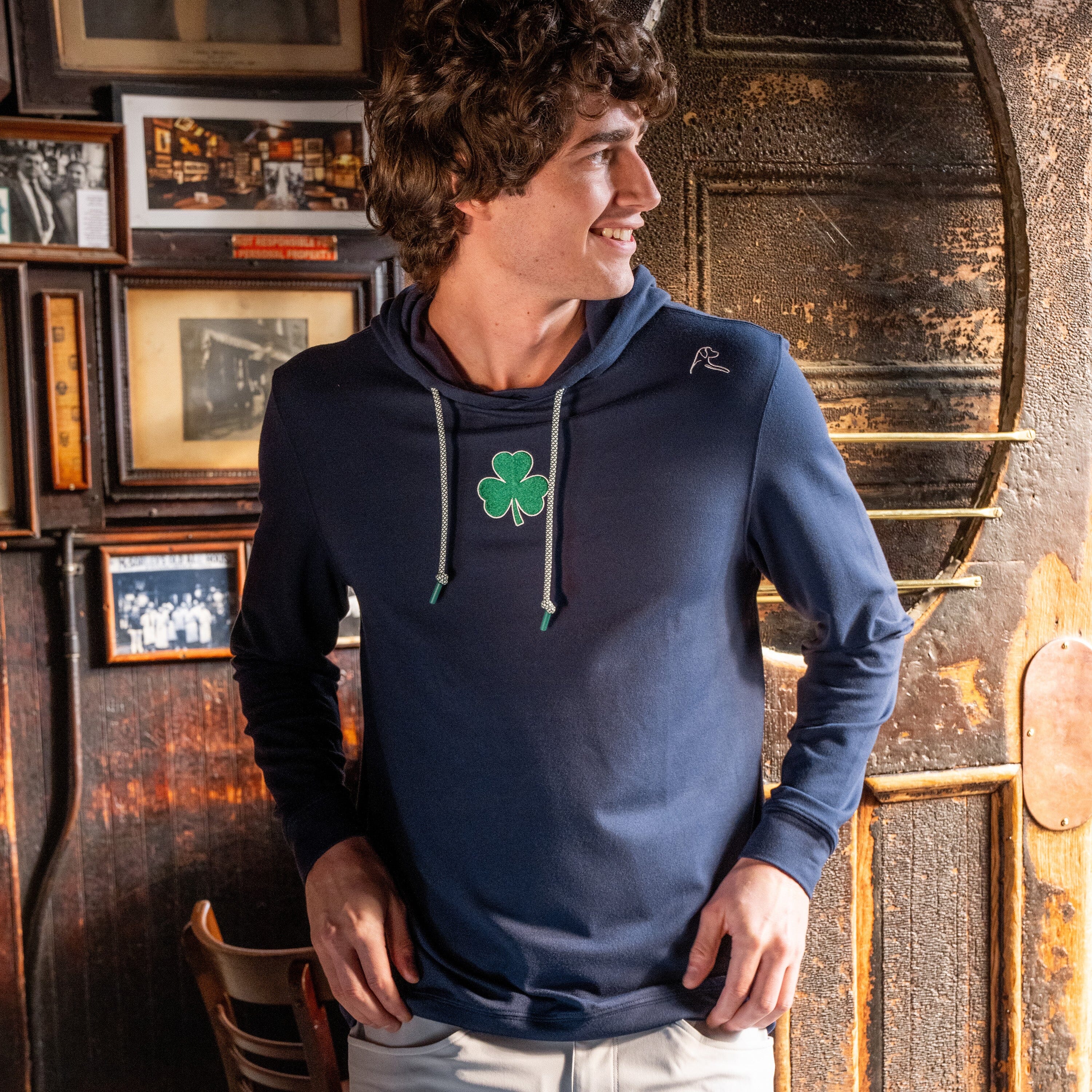 Hesi Performance Hoodie | Solid - Fleet Navy - Clover - Image 7