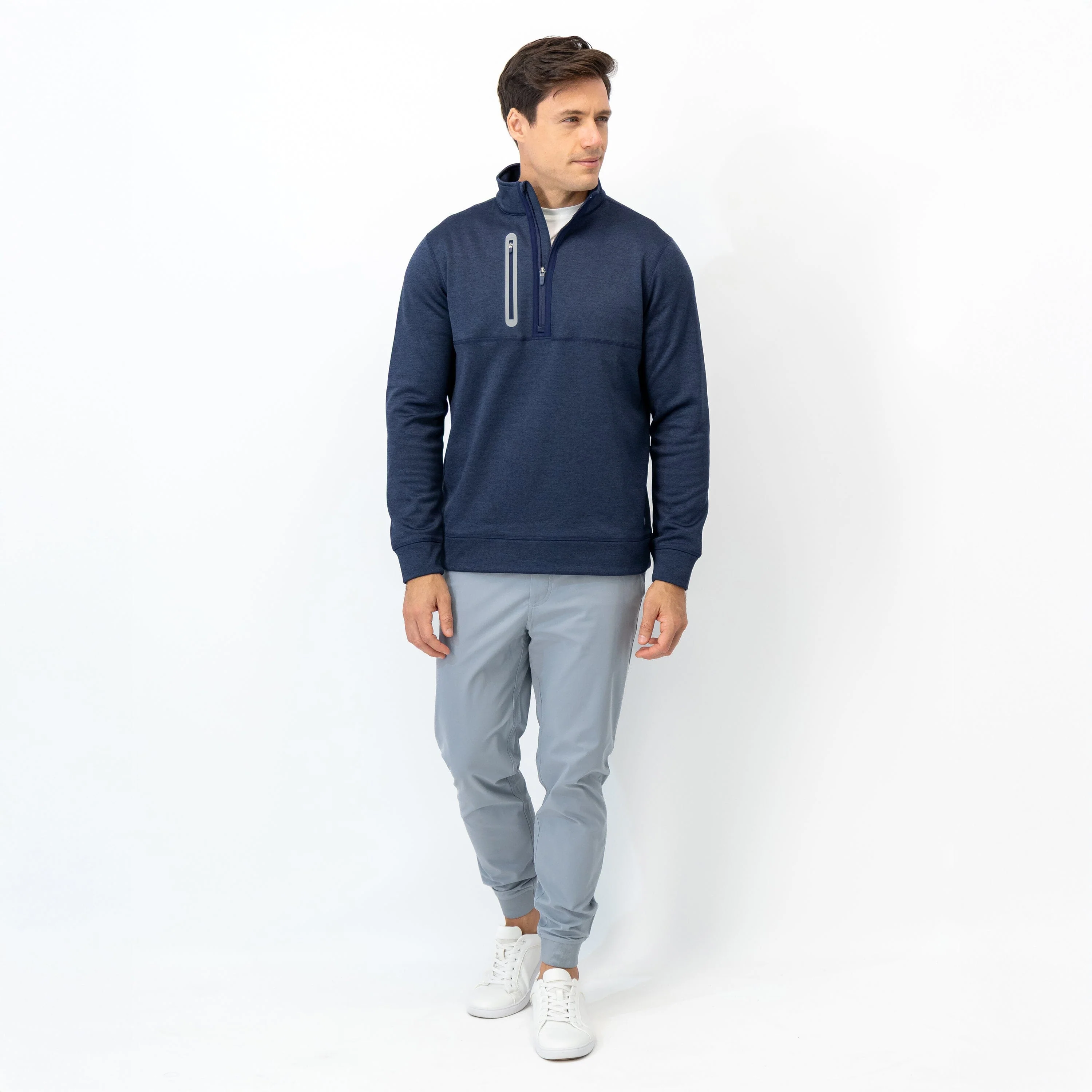 Knoll Performance Half-Zip | Heather - Fleet Navy/Fleet Navy - Image 4