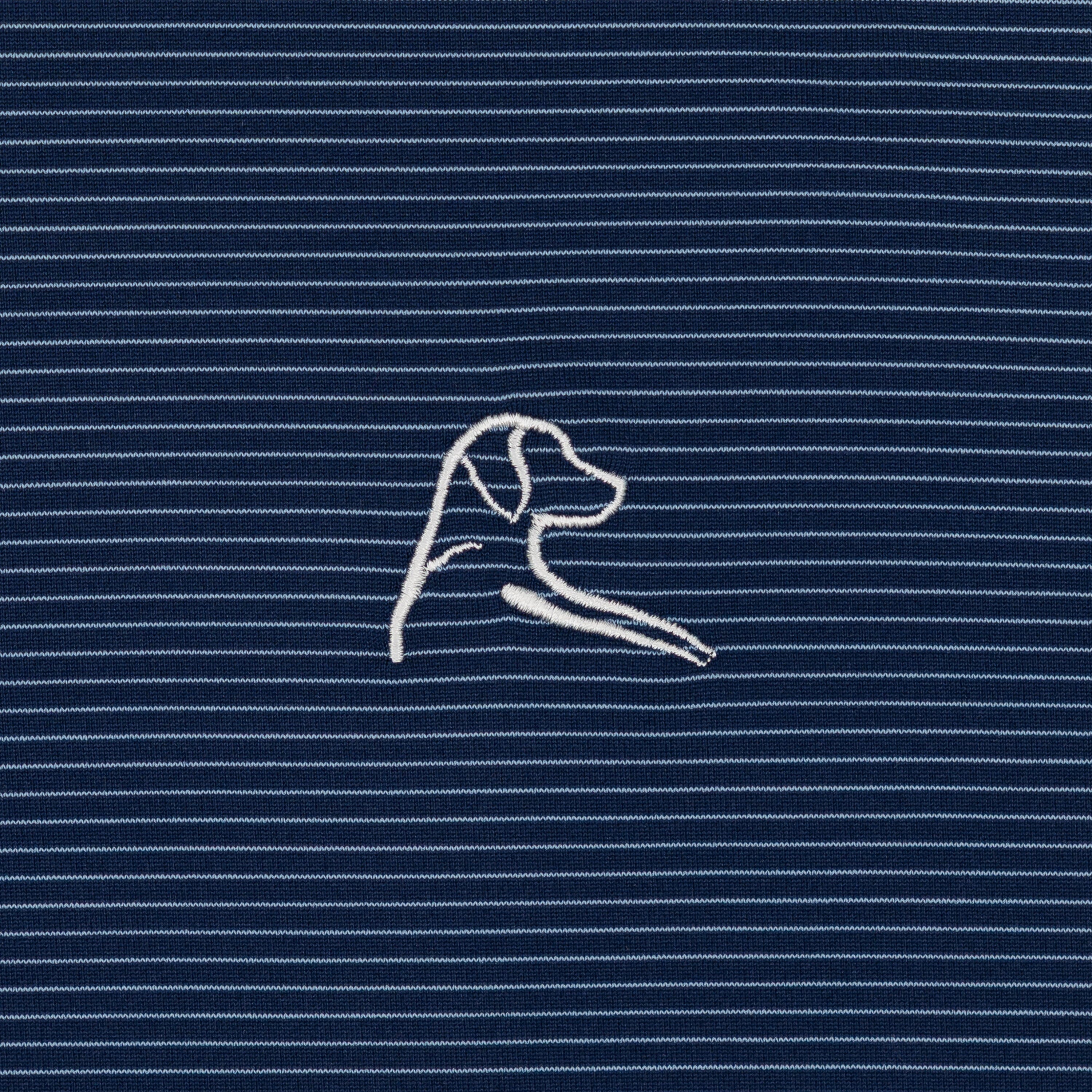 The Shell Stripe | Long Sleeve Performance Polo | The Shell Stripe - Fleet Navy/Potomac Blue - Image 3