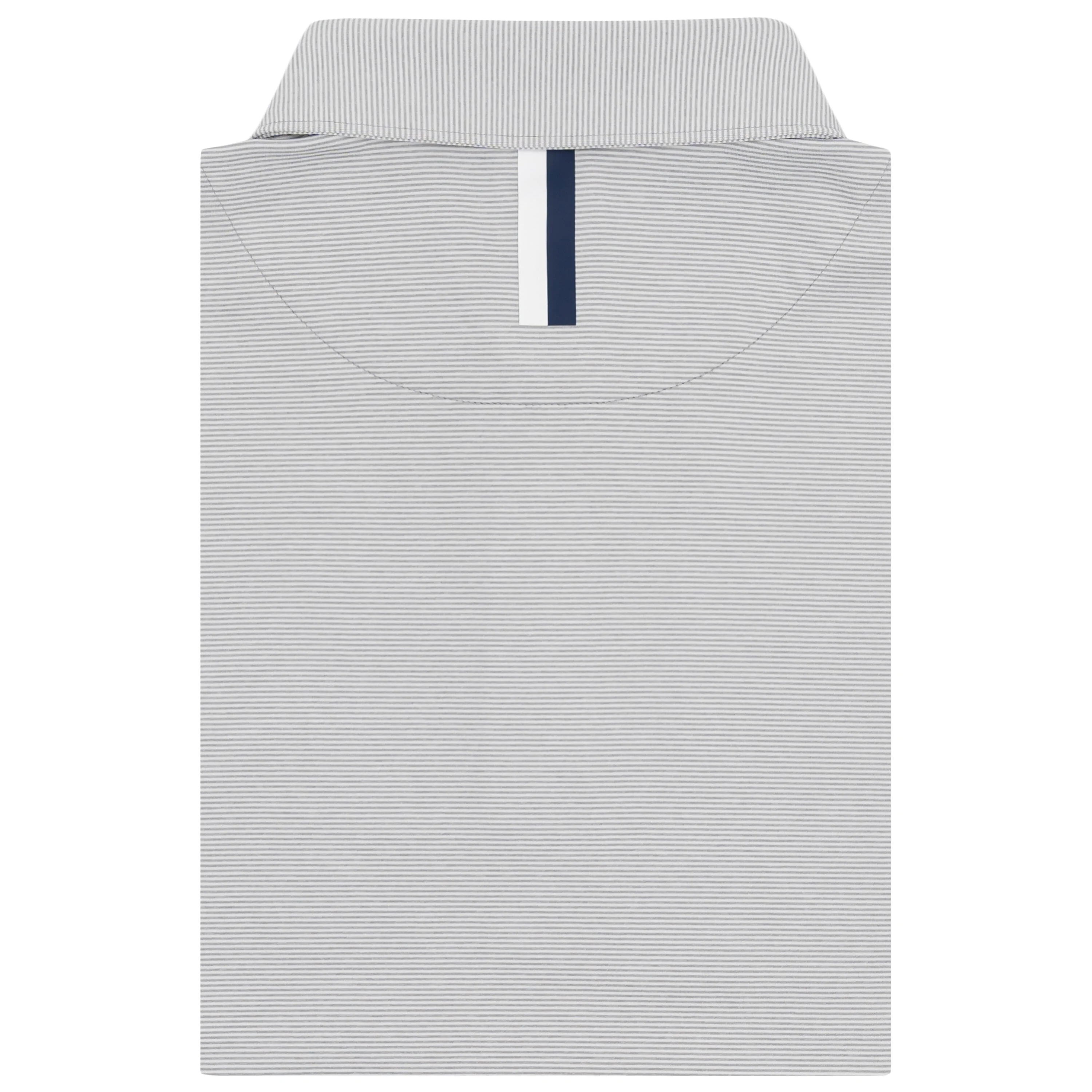 The Whaler Heather Stripe | Long Sleeve Performance Polo | The Whaler Heather Stripe - Stainless Steel/White - Image 2