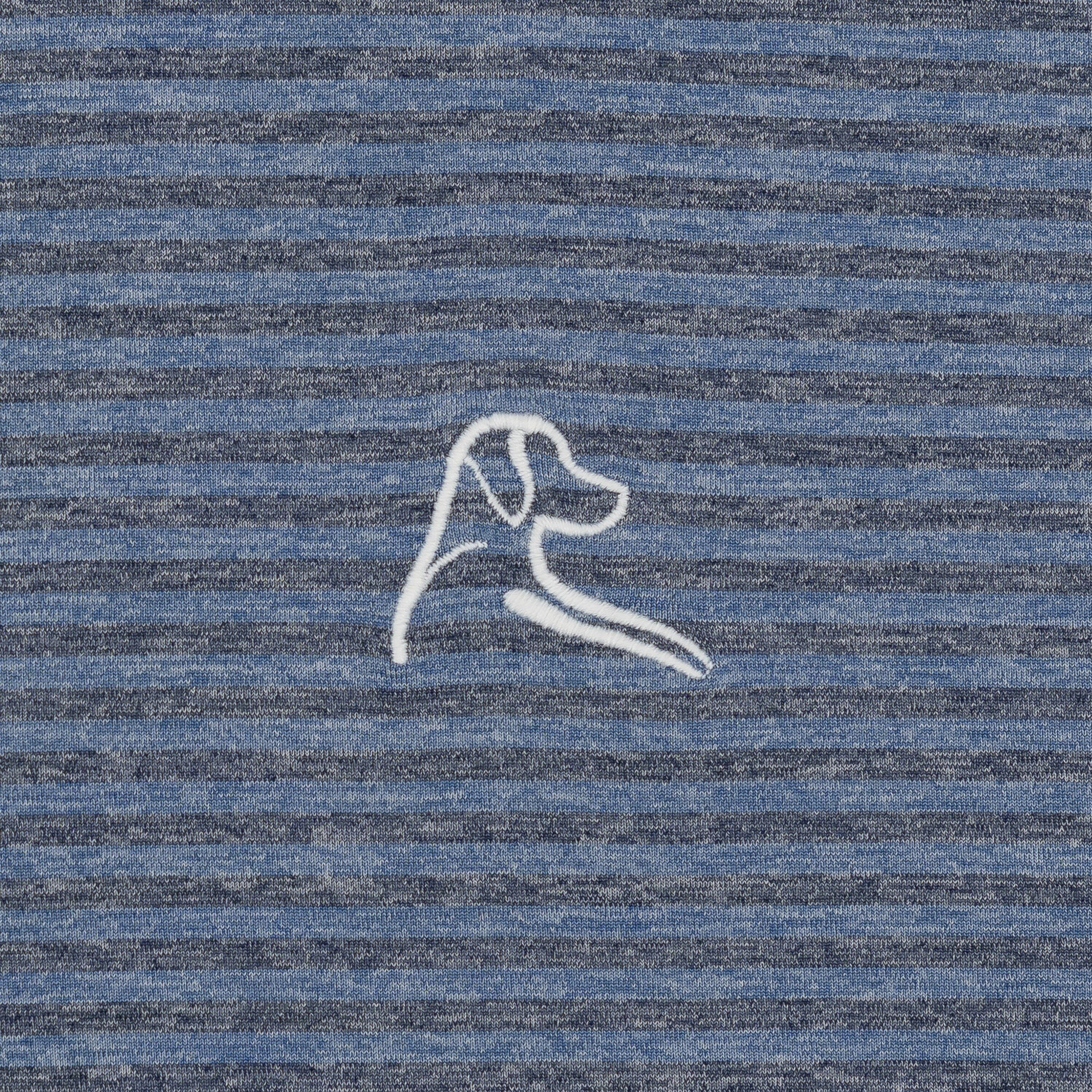 The Barts Heather Stripe | Performance Polo | The Barts Heather Stripe - Coastal Blue/Fleet Navy - Image 3