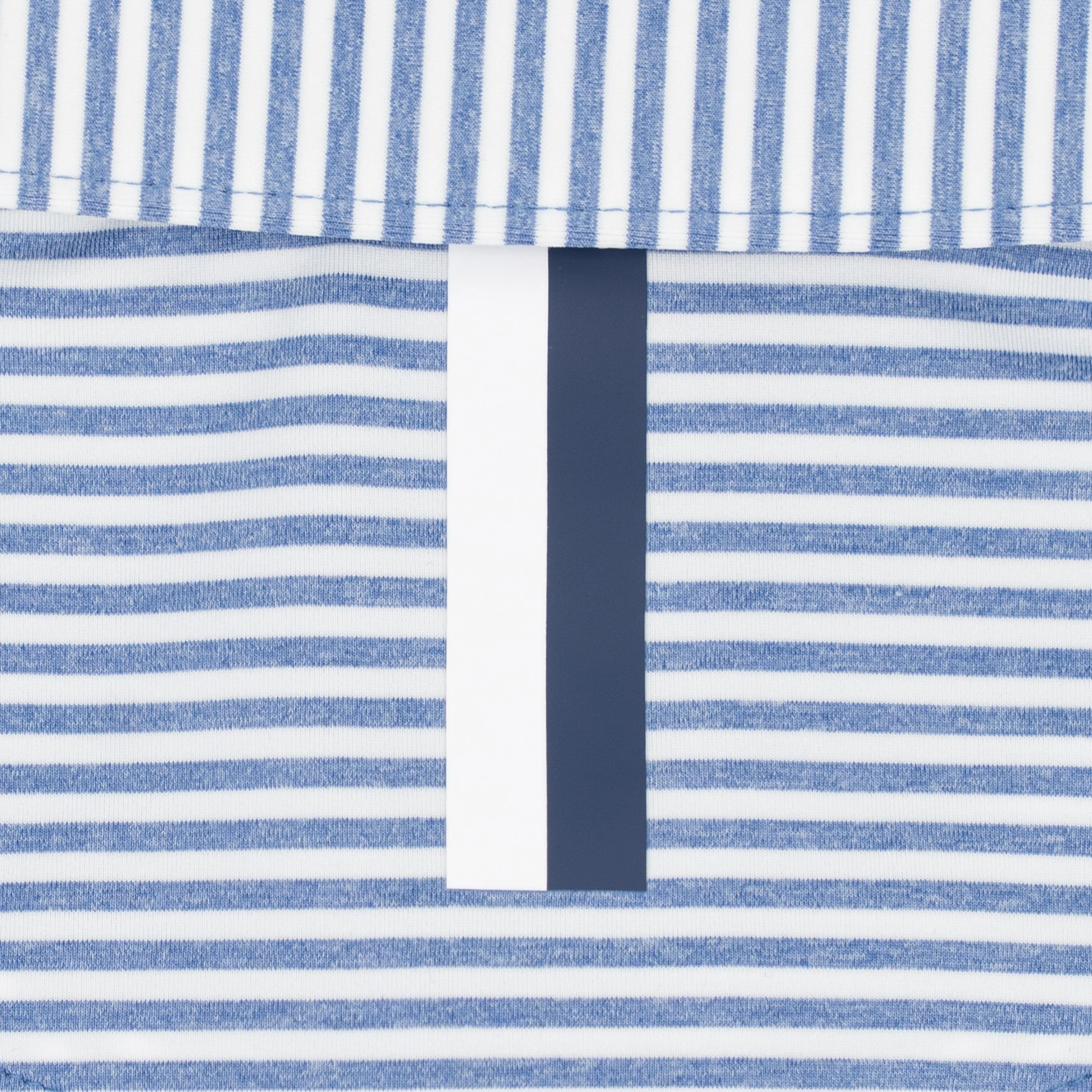 The Barts Heather Stripe | Performance Polo | The Barts Heather Stripe - Dusk Blue/White - Image 4