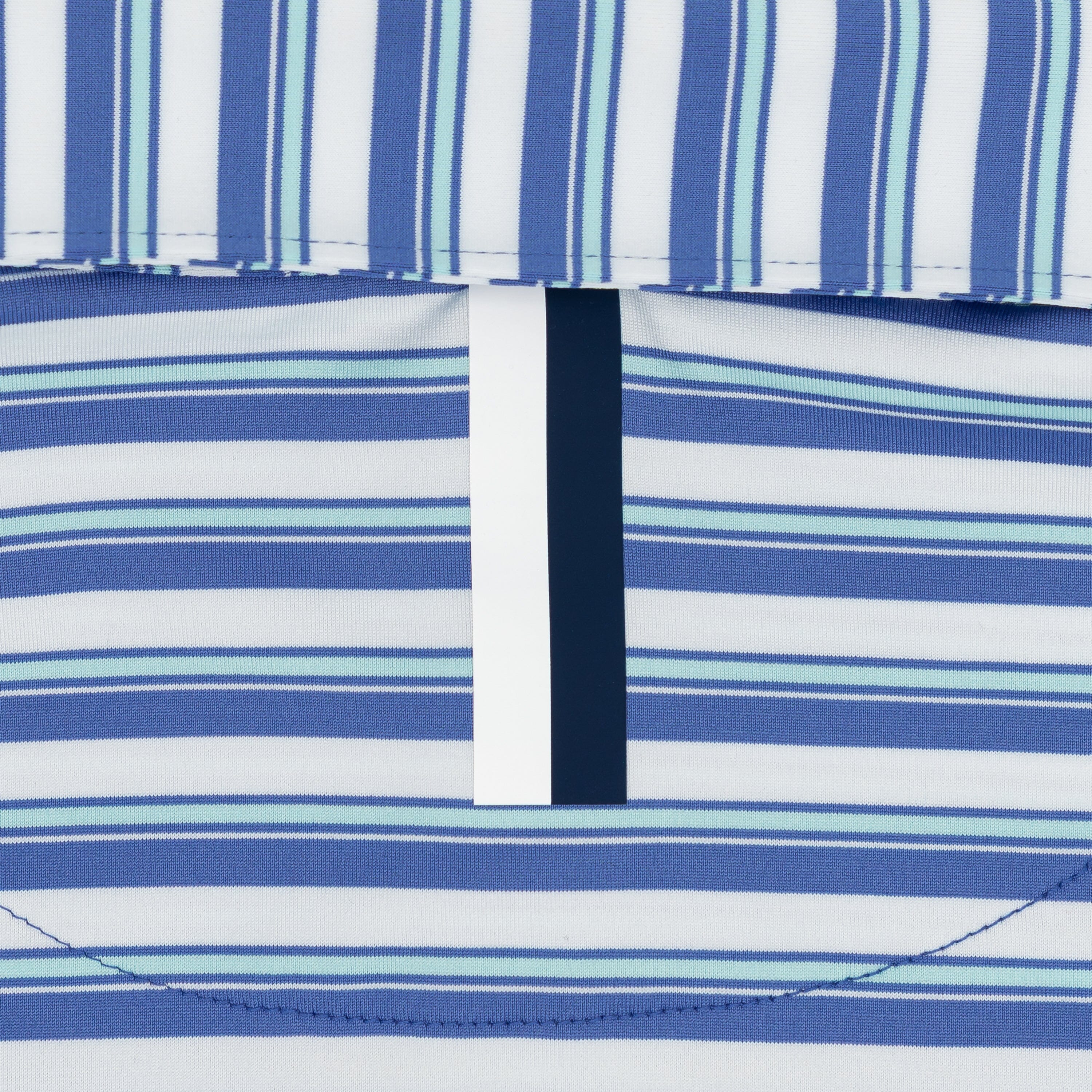 The Belmont Stripe | Performance Polo | The Belmont Stripe - Bunker Blue/White/Antigua Green - Image 3