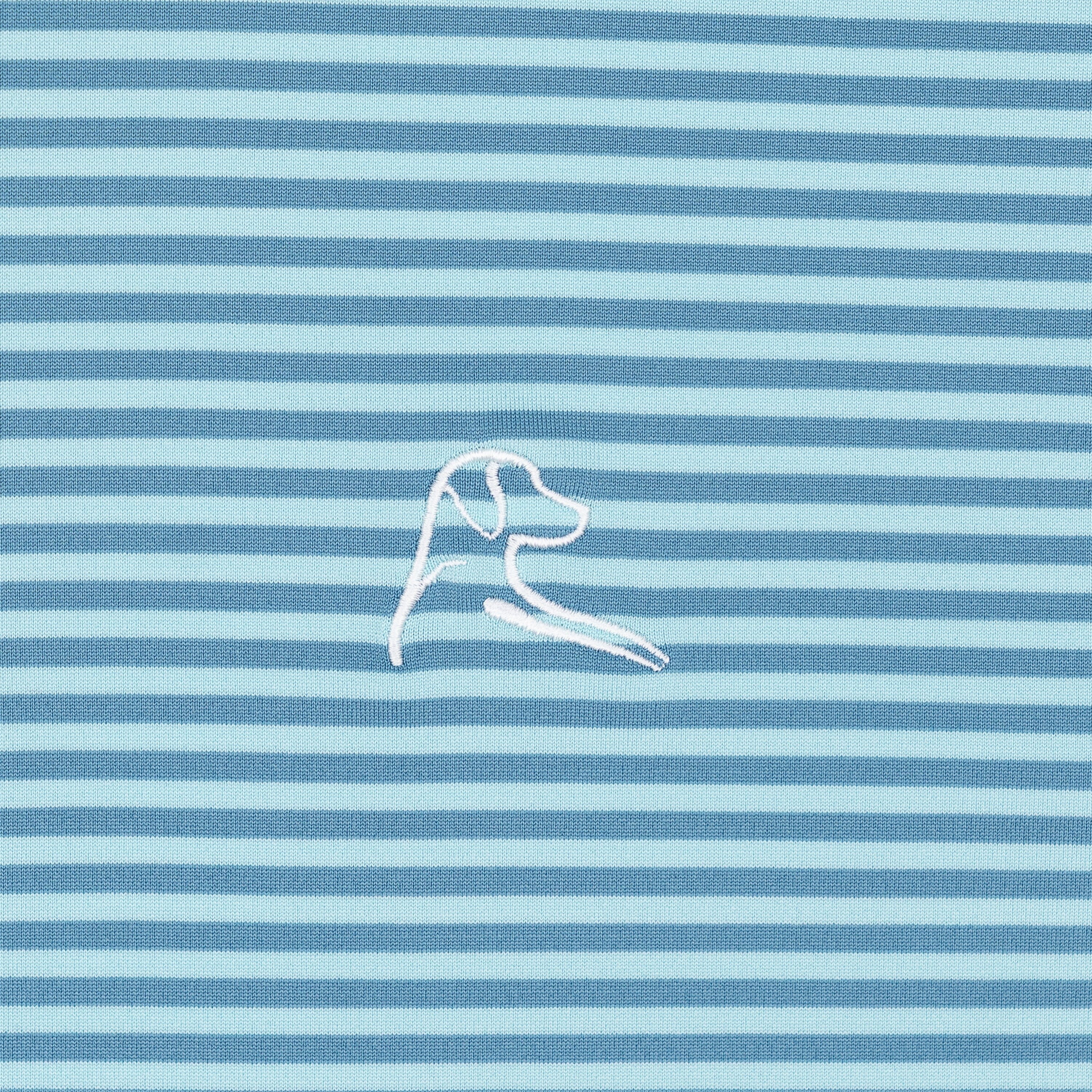 The Birdie Stripe | Performance Polo | The Birdie Stripe - Antigua Green/Cadet Blue - Image 3