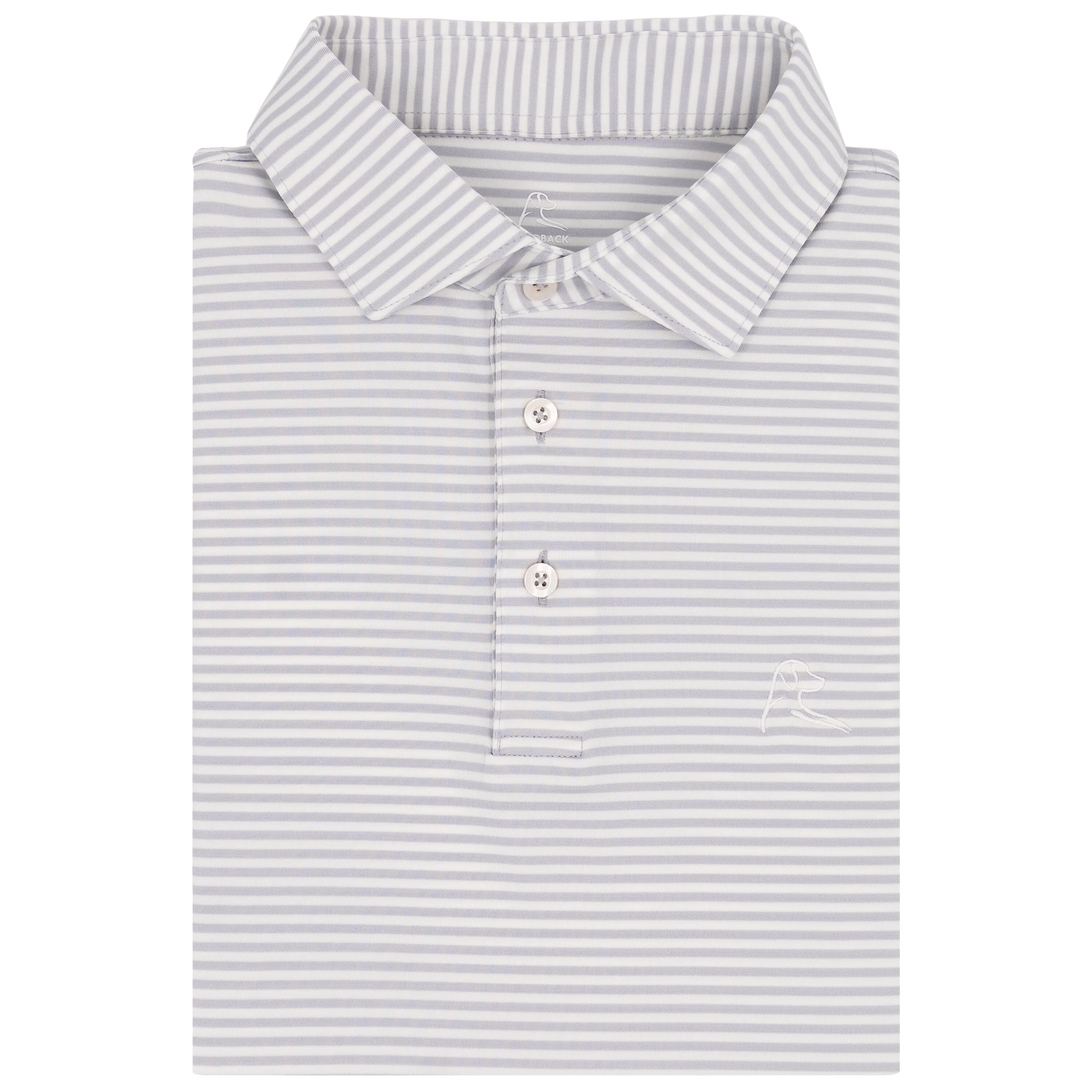 The Birdie Stripe | Performance Polo | The Birdie Stripe - Ivory/Stratus Grey