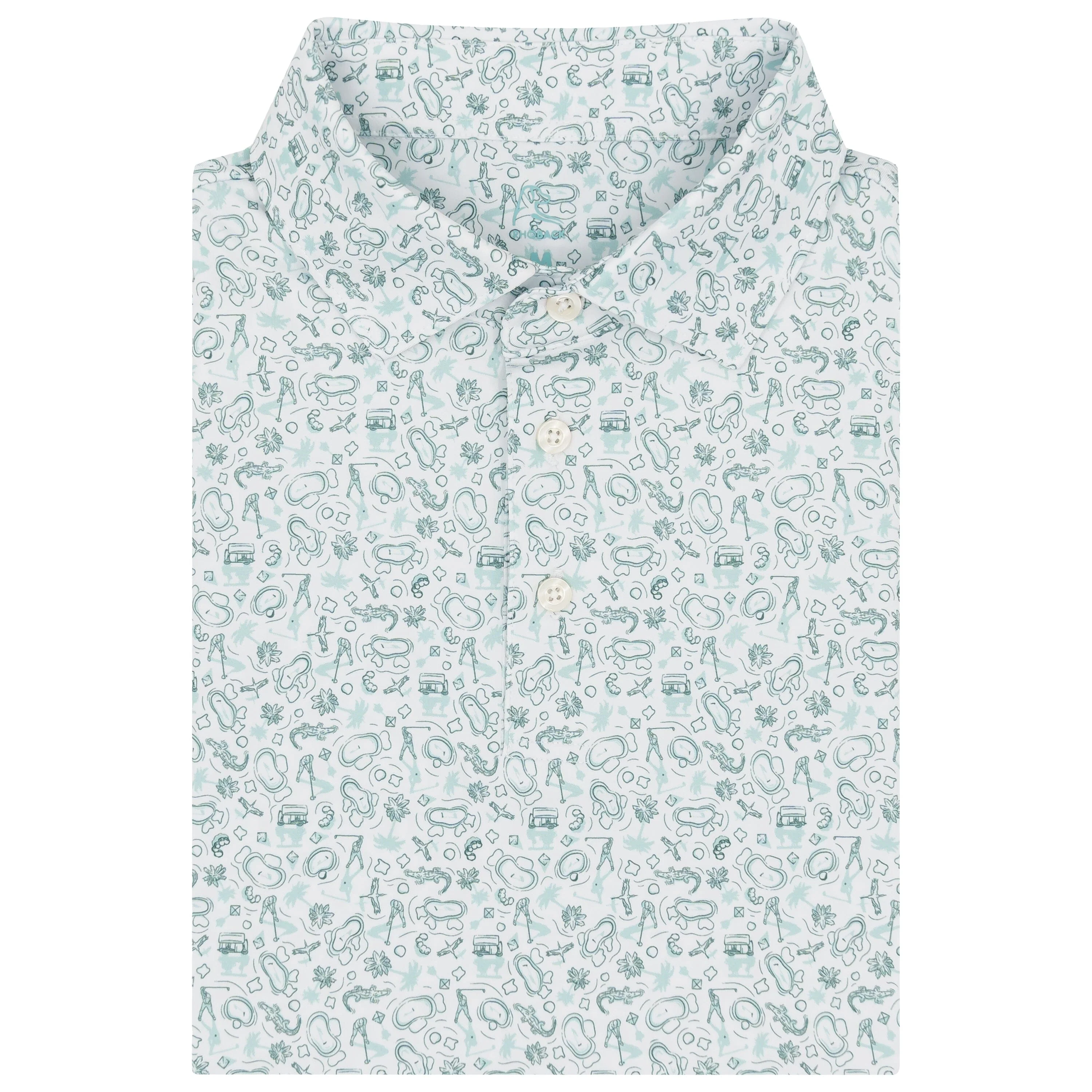 The Bird's Eye | Performance Polo | The Bird's Eye - White/Antigua Green