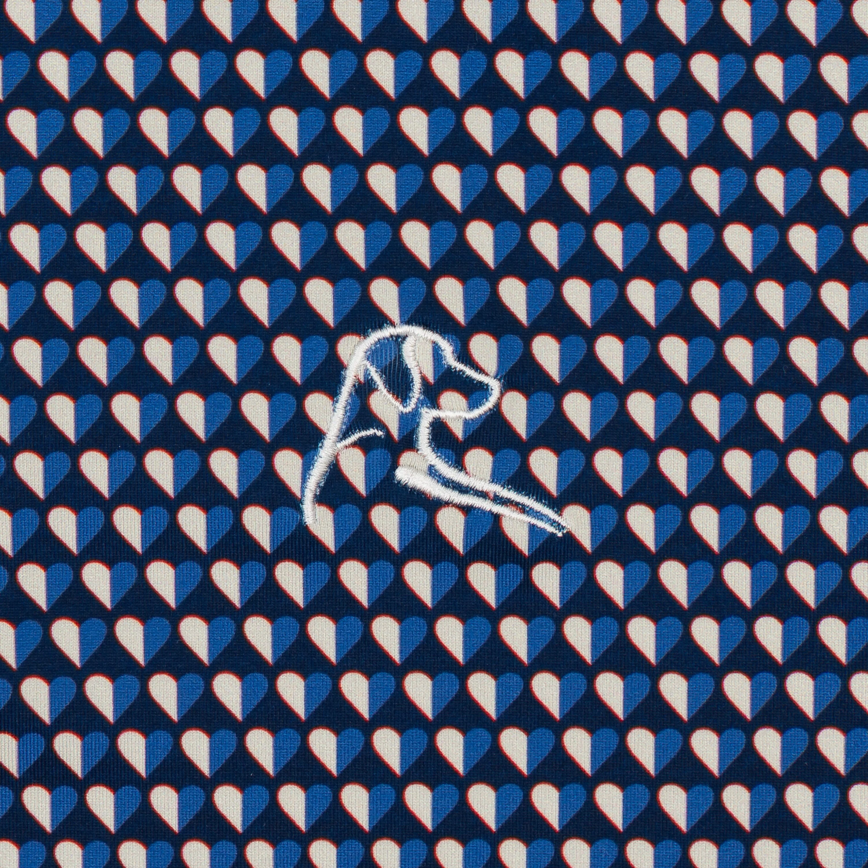 The Heart Geo | Performance Polo | The Heart Geo - Fleet Navy/Short Stop Blue - Image 3