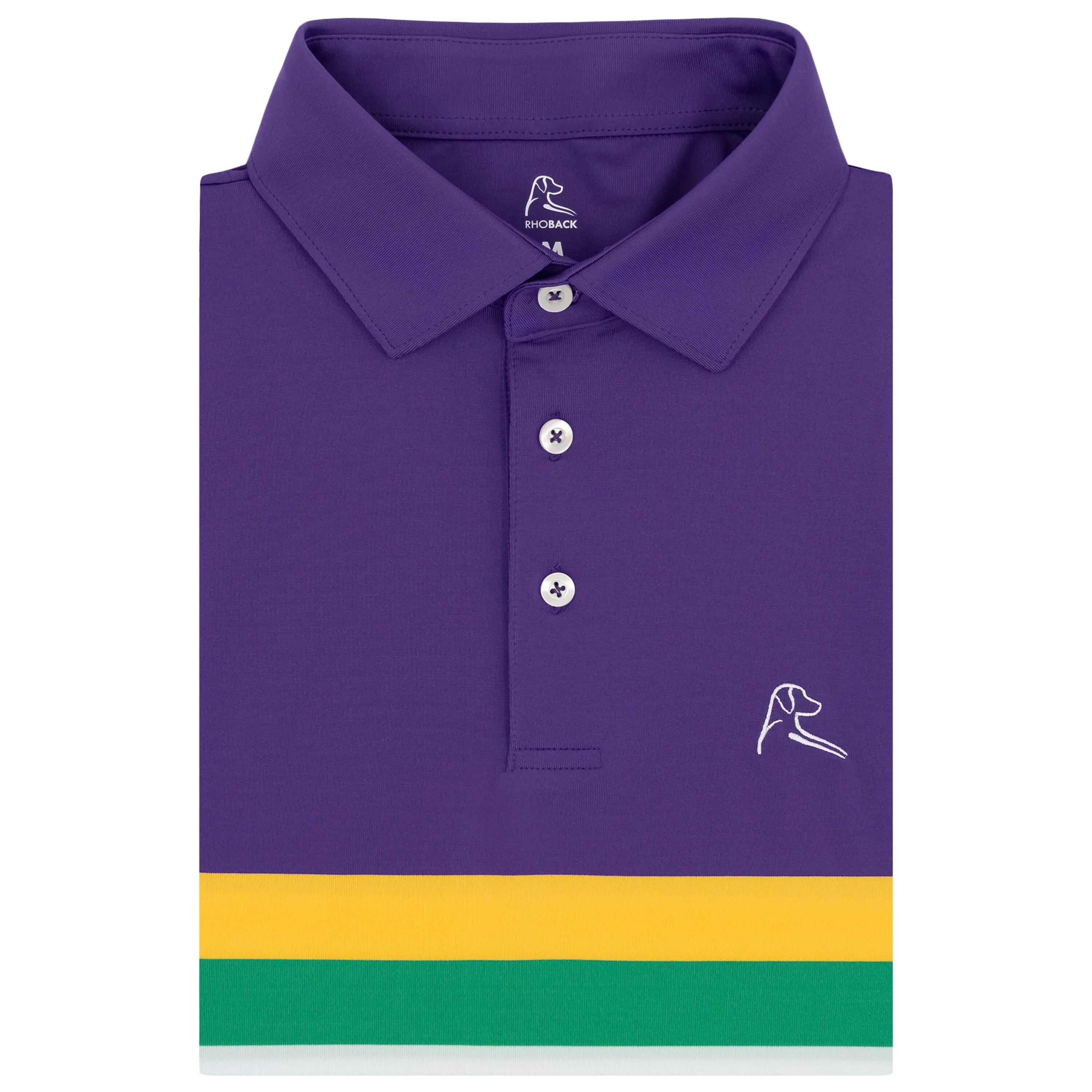 The Highland Block | Performance Polo | The Highland Block - White/Reauxback Purple/Honey Gold - Image 2