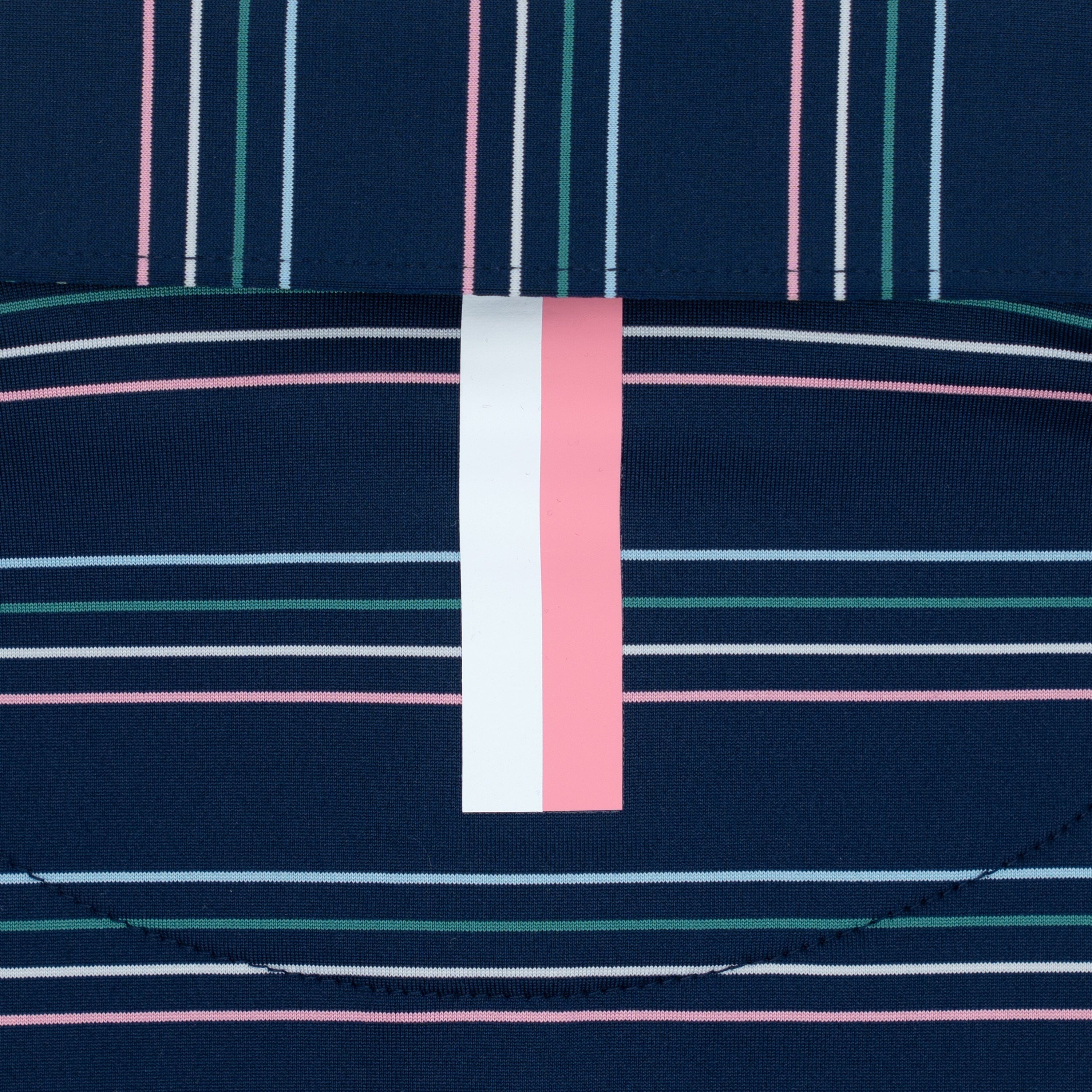 The Ivy Stripe | Performance Polo | The Ivy Stripe - Fleet Navy/Dogwood Pink - Image 4