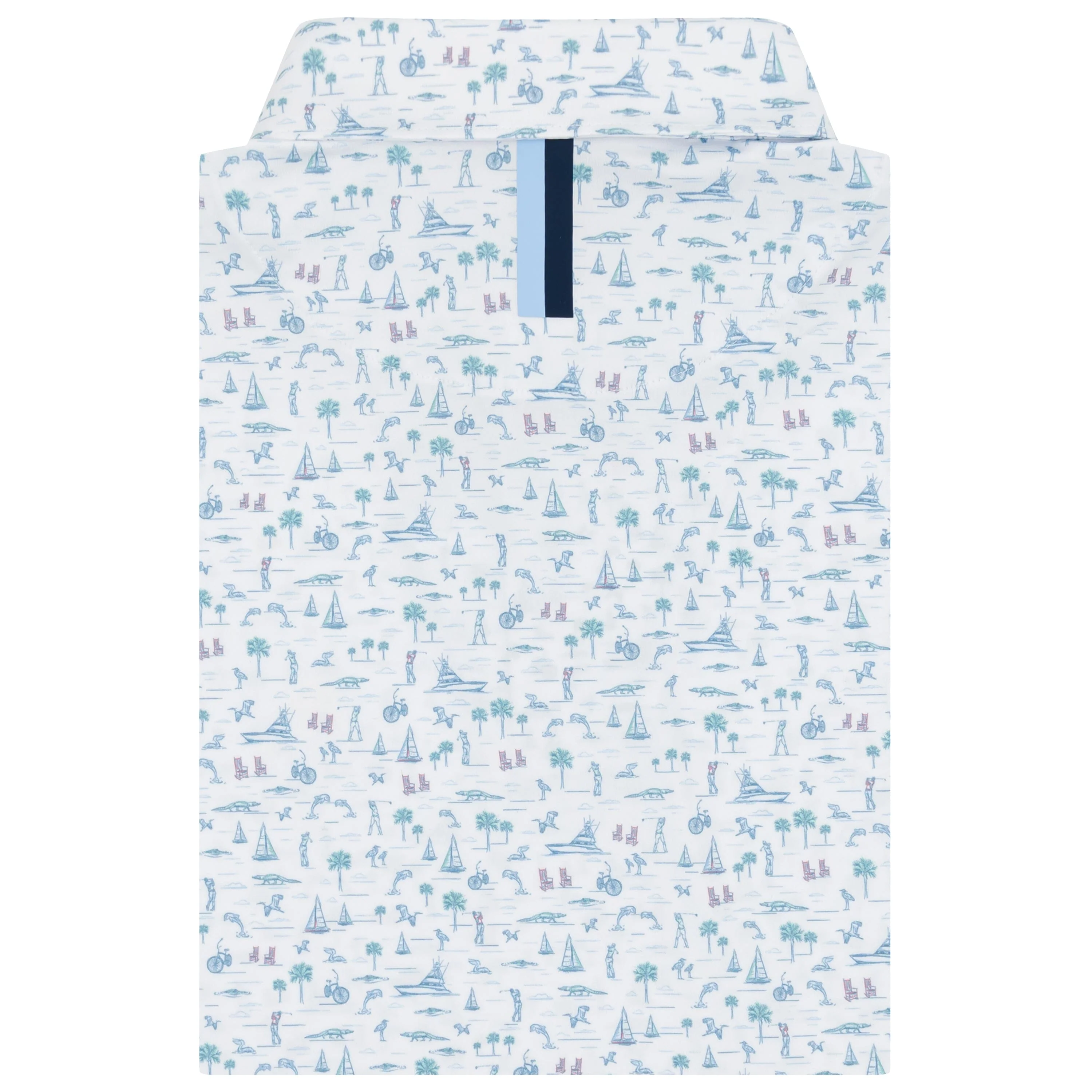 The Lowcountry Golf | Performance Polo | The Lowcountry Golf - White/Potomac Blue - Image 2