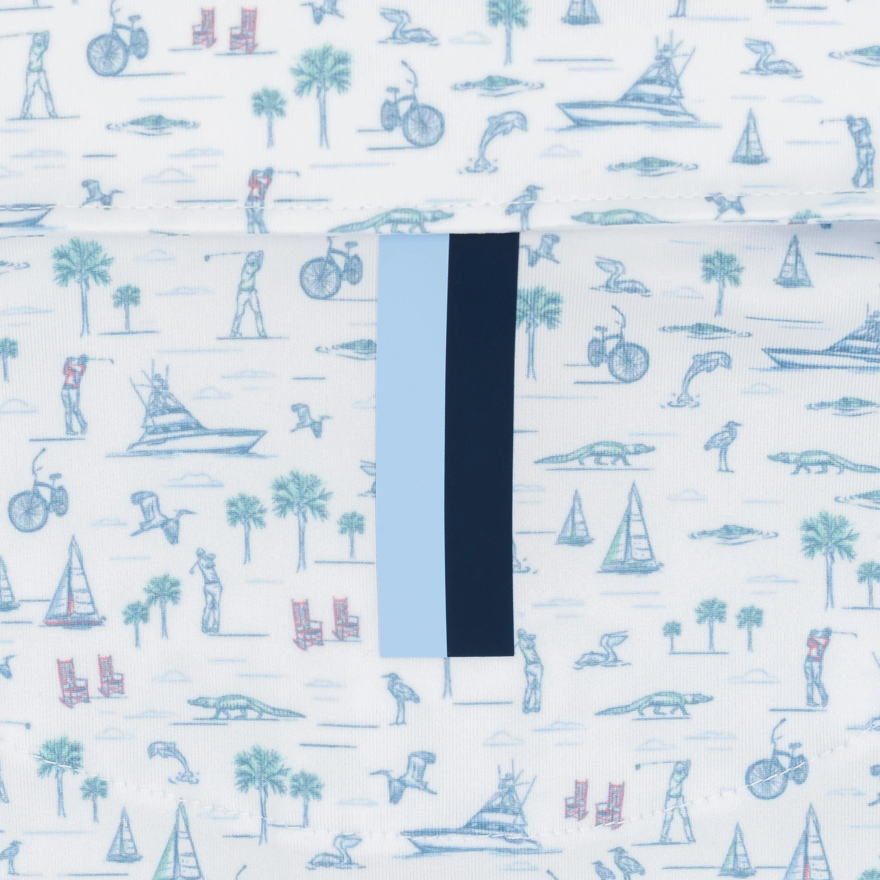 The Lowcountry Golf | Performance Polo | The Lowcountry Golf - White/Potomac Blue - Image 4