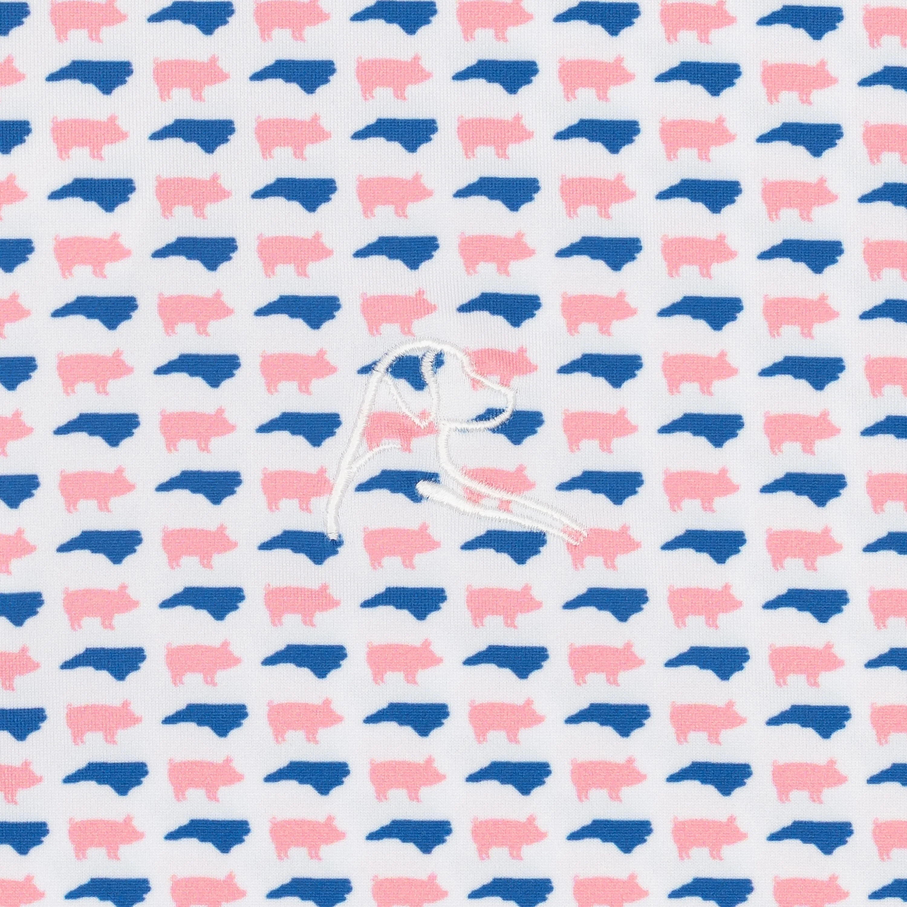 The North Carolina BBQ | Performance Polo | The North Carolina BBQ - White/Dogwood Pink - NC - Image 3