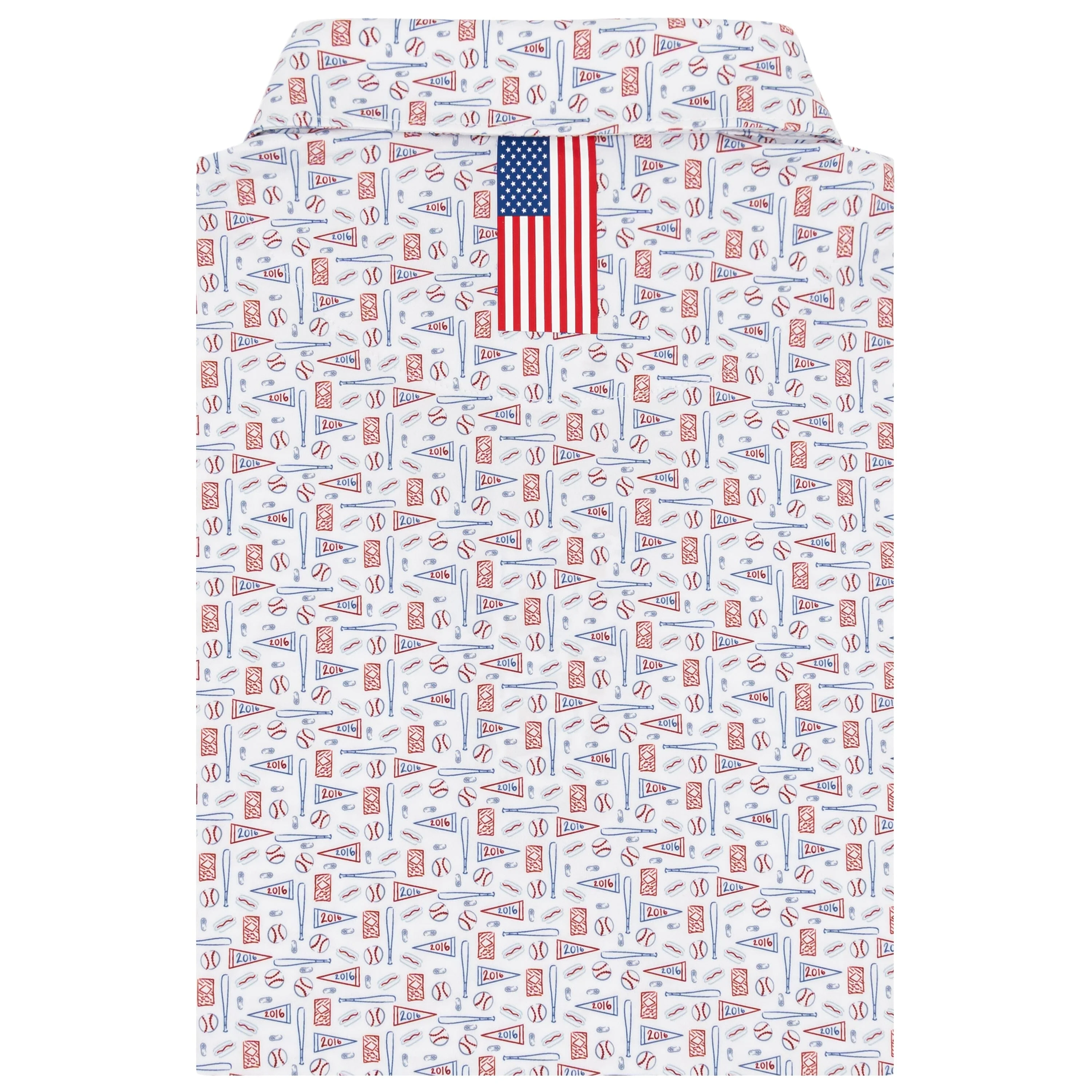 The Pennant Race | Performance Polo | The Pennant Race - White/Short Stop Blue - USA - Image 2