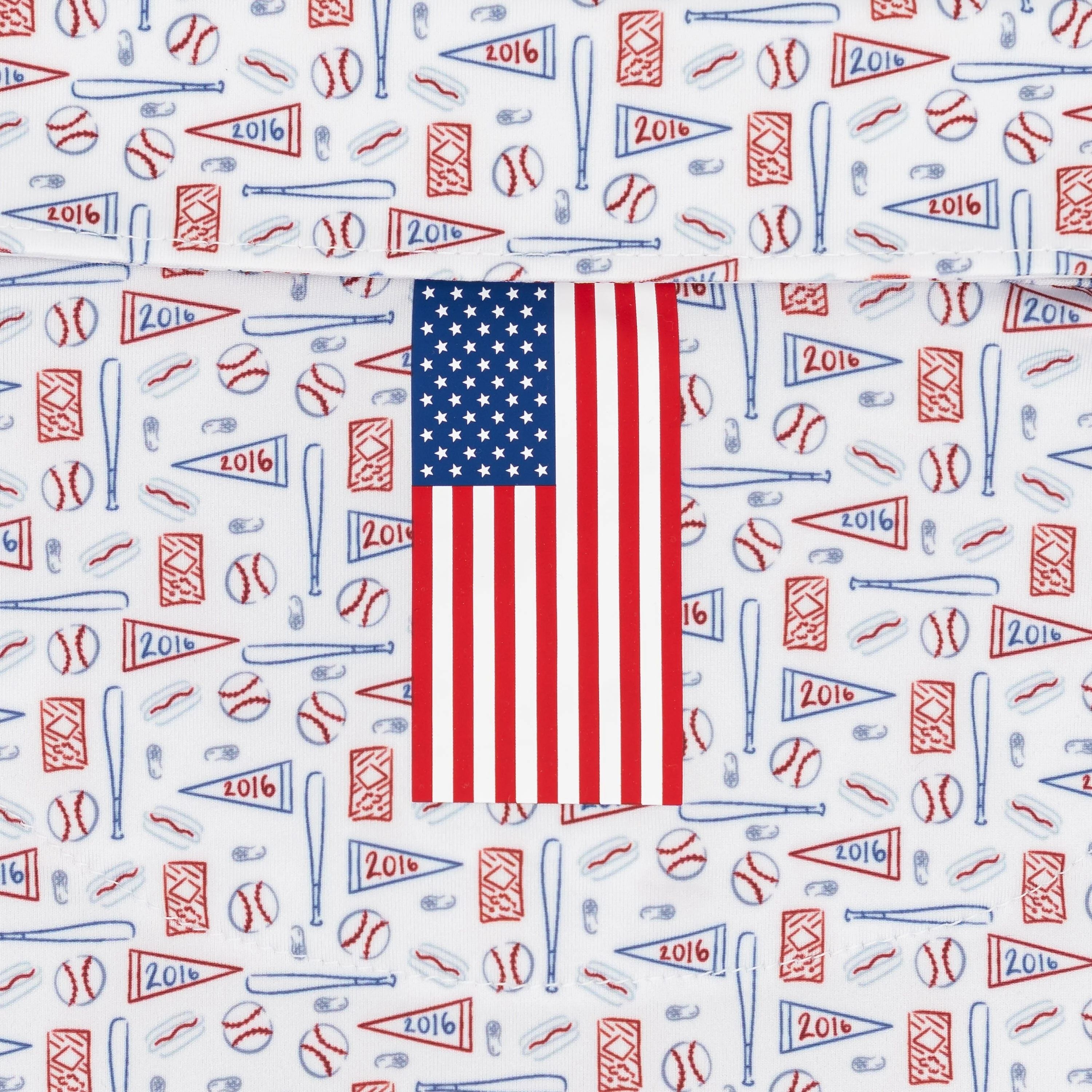 The Pennant Race | Performance Polo | The Pennant Race - White/Short Stop Blue - USA - Image 4