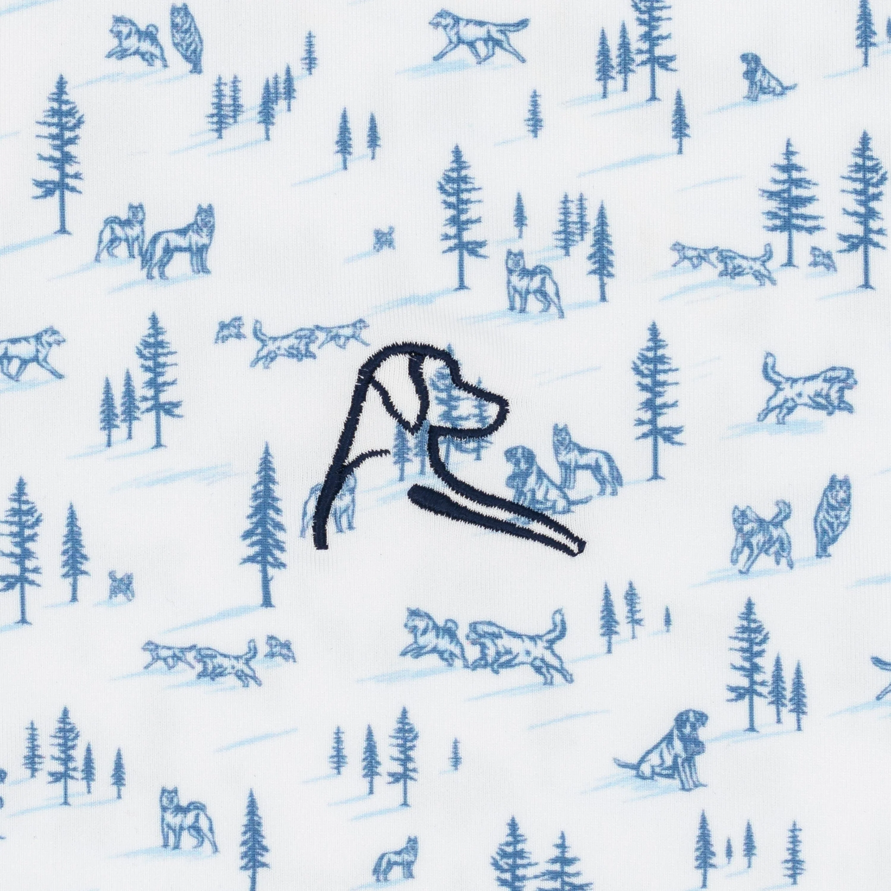 The Snow Dog | Performance Polo | The Snow Dog - White/Highcountry Blue - Image 3