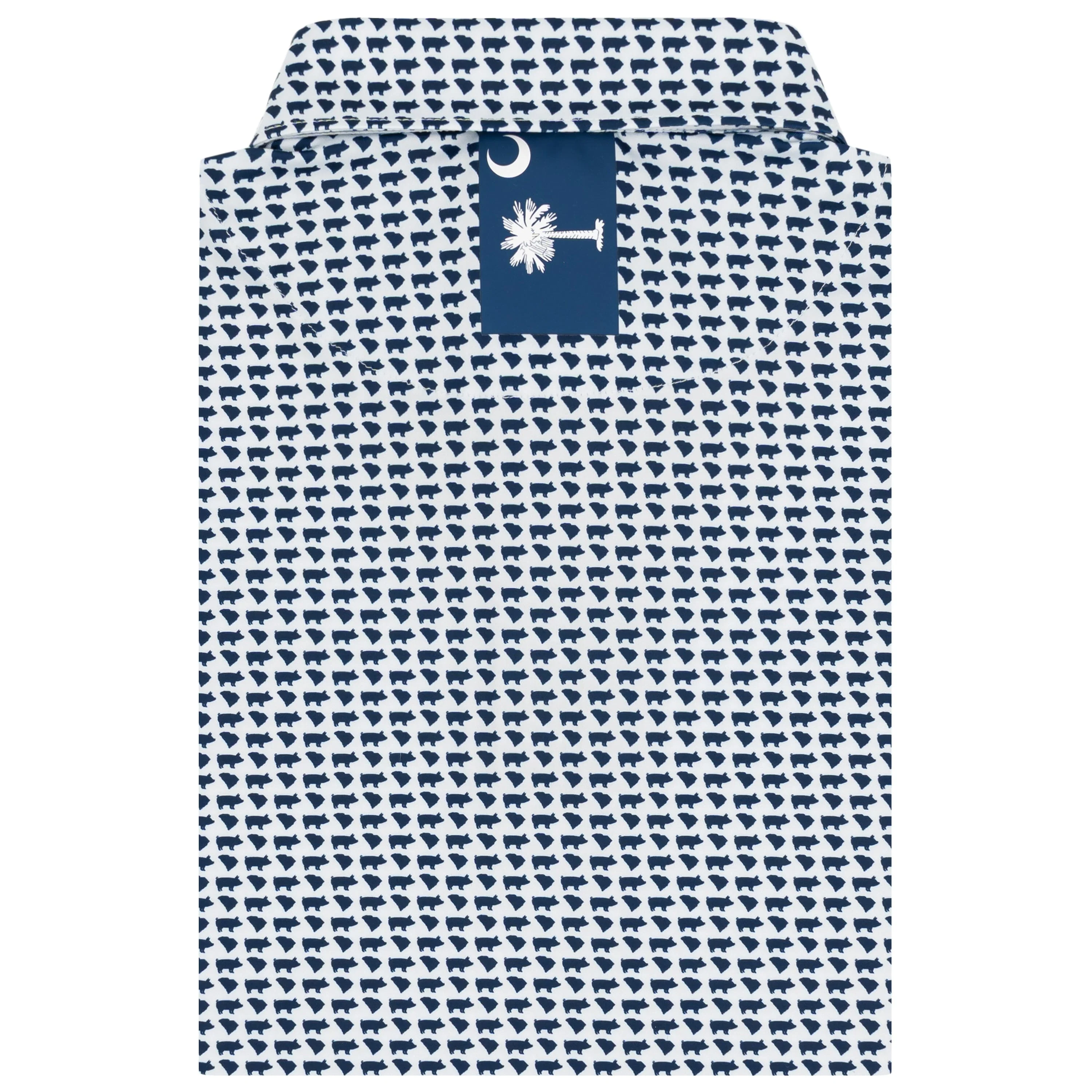 The South Carolina BBQ | Performance Polo | The South Carolina BBQ - White/Admiral Navy - SC - Image 2