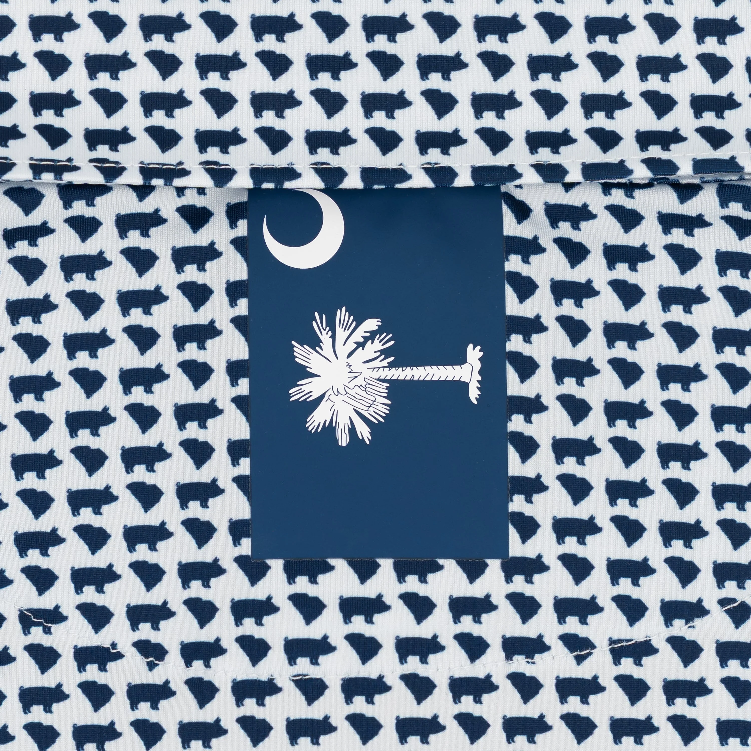 The South Carolina BBQ | Performance Polo | The South Carolina BBQ - White/Admiral Navy - SC - Image 4