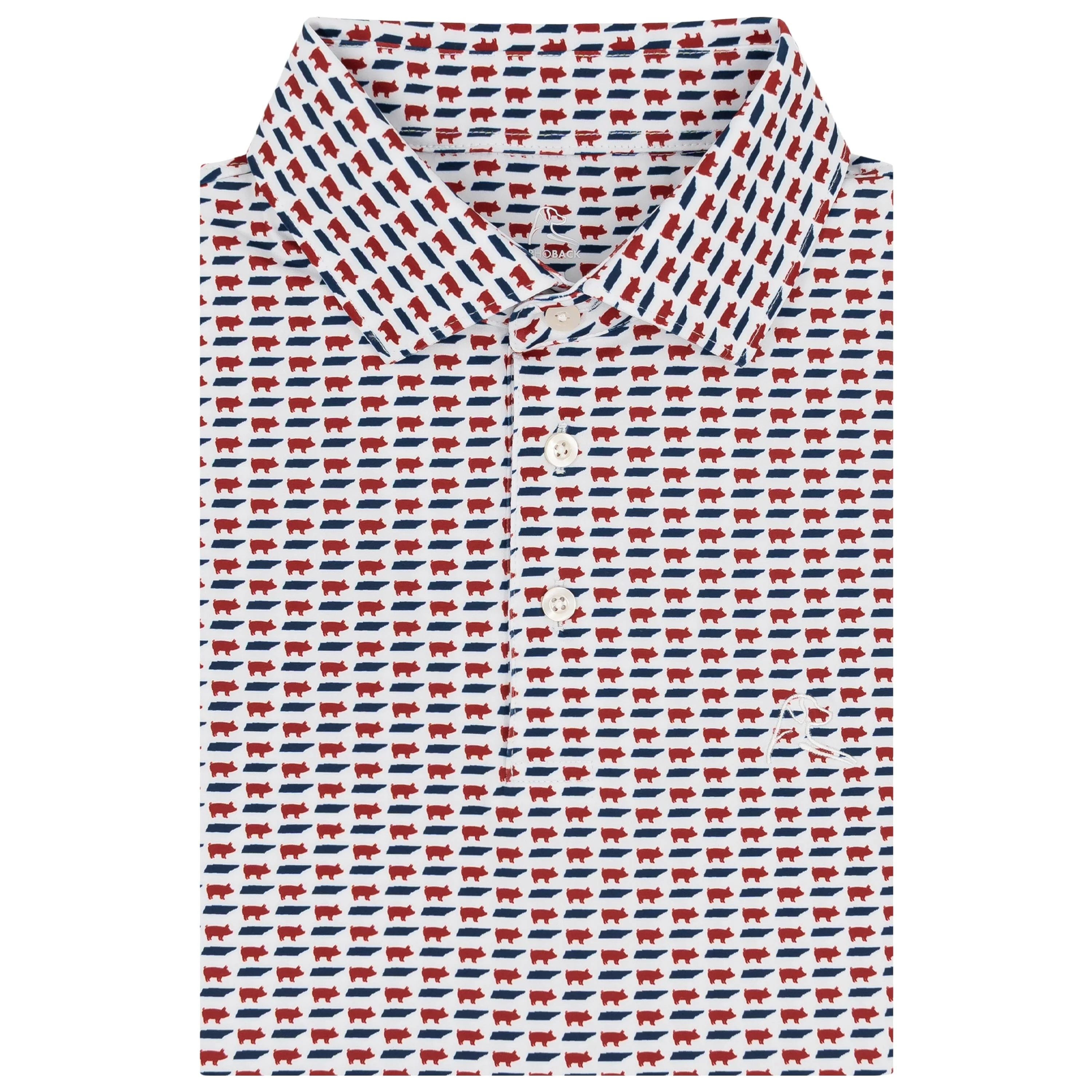 The Tennessee BBQ | Performance Polo | The Tennessee BBQ - White/Bold Red - TN