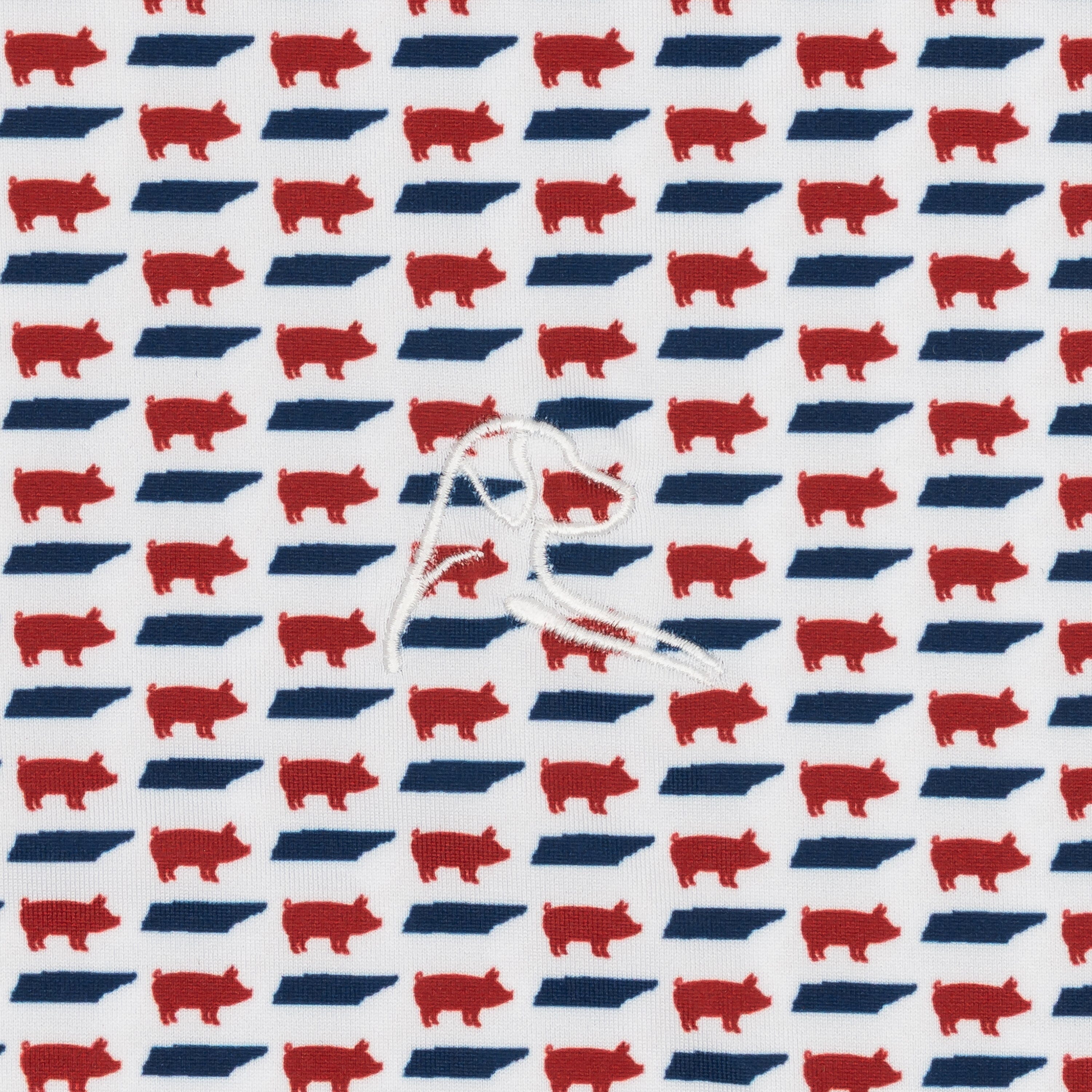 The Tennessee BBQ | Performance Polo | The Tennessee BBQ - White/Bold Red - TN - Image 3
