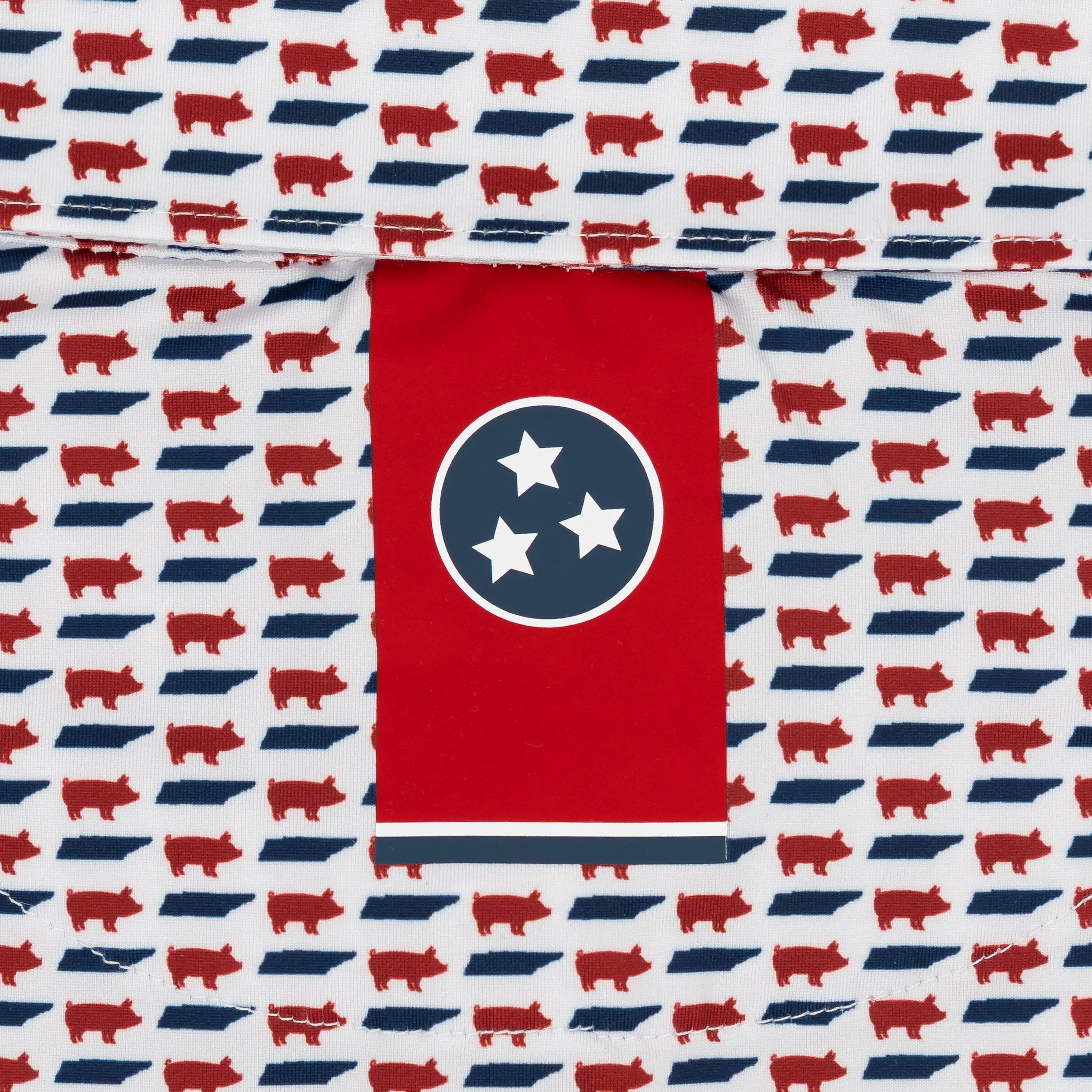 The Tennessee BBQ | Performance Polo | The Tennessee BBQ - White/Bold Red - TN - Image 4