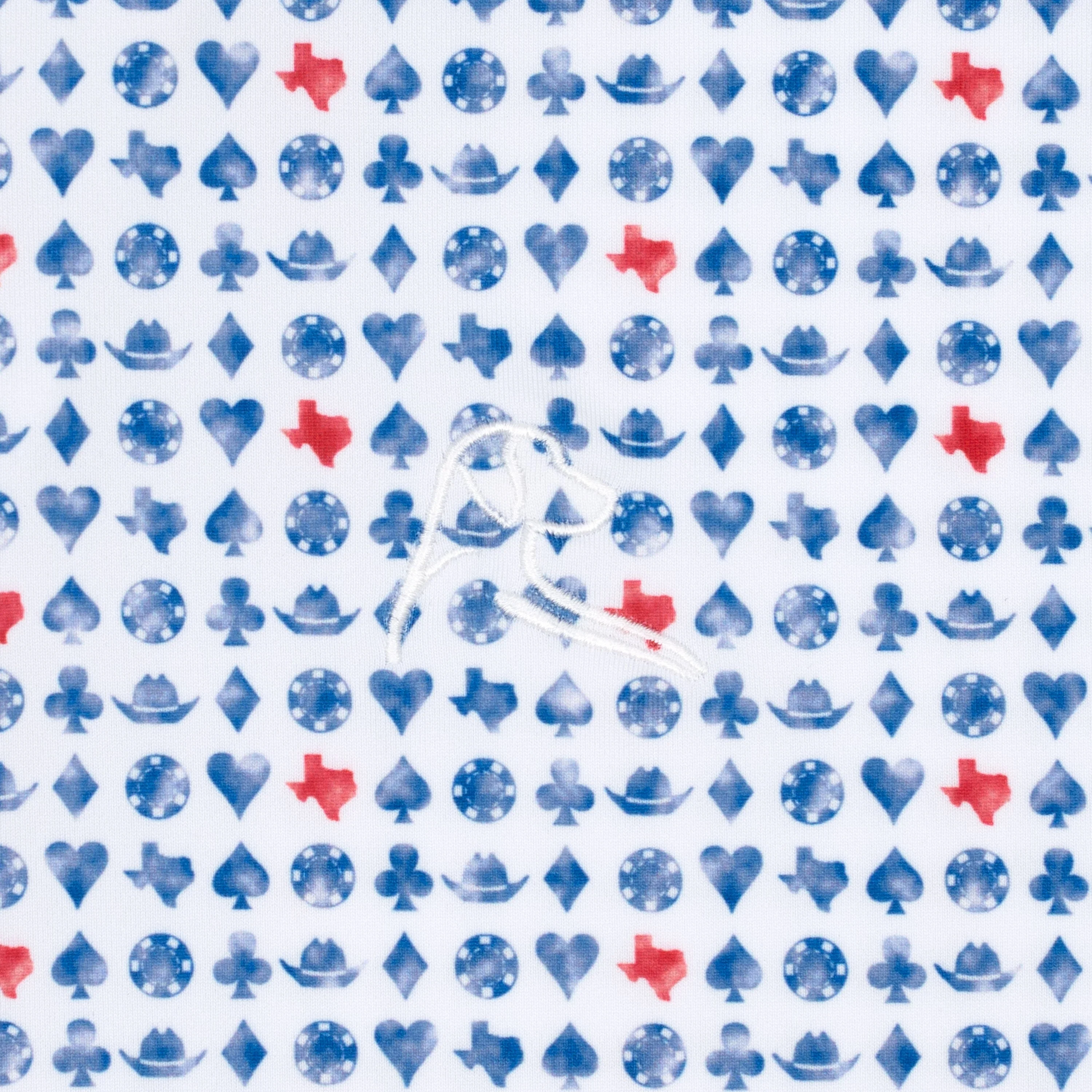 The Texas Hold 'Em | Performance Polo | The Texas Hold 'Em - White/Short Stop Blue - Image 3