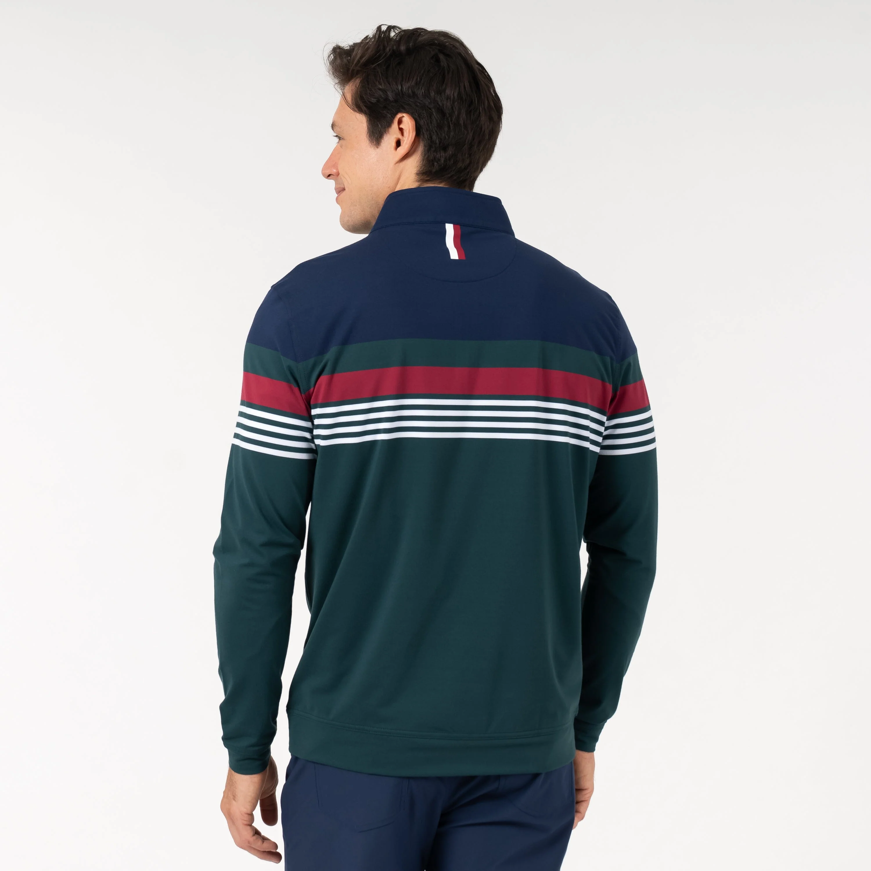 Grady Block Performance Q-Zip | The Grady Block - Ponderosa Green/Fleet Navy/Barn Red - Image 6