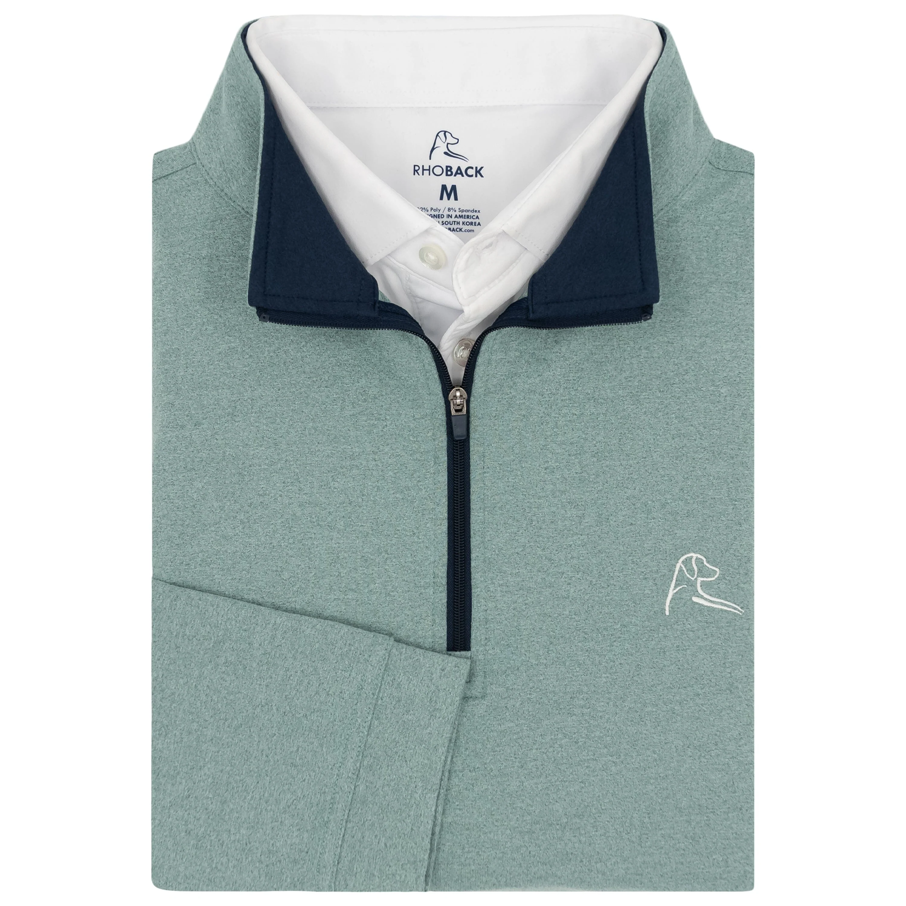 Heather Performance Q-Zip | Heather - Jungle Green/Antigua Green