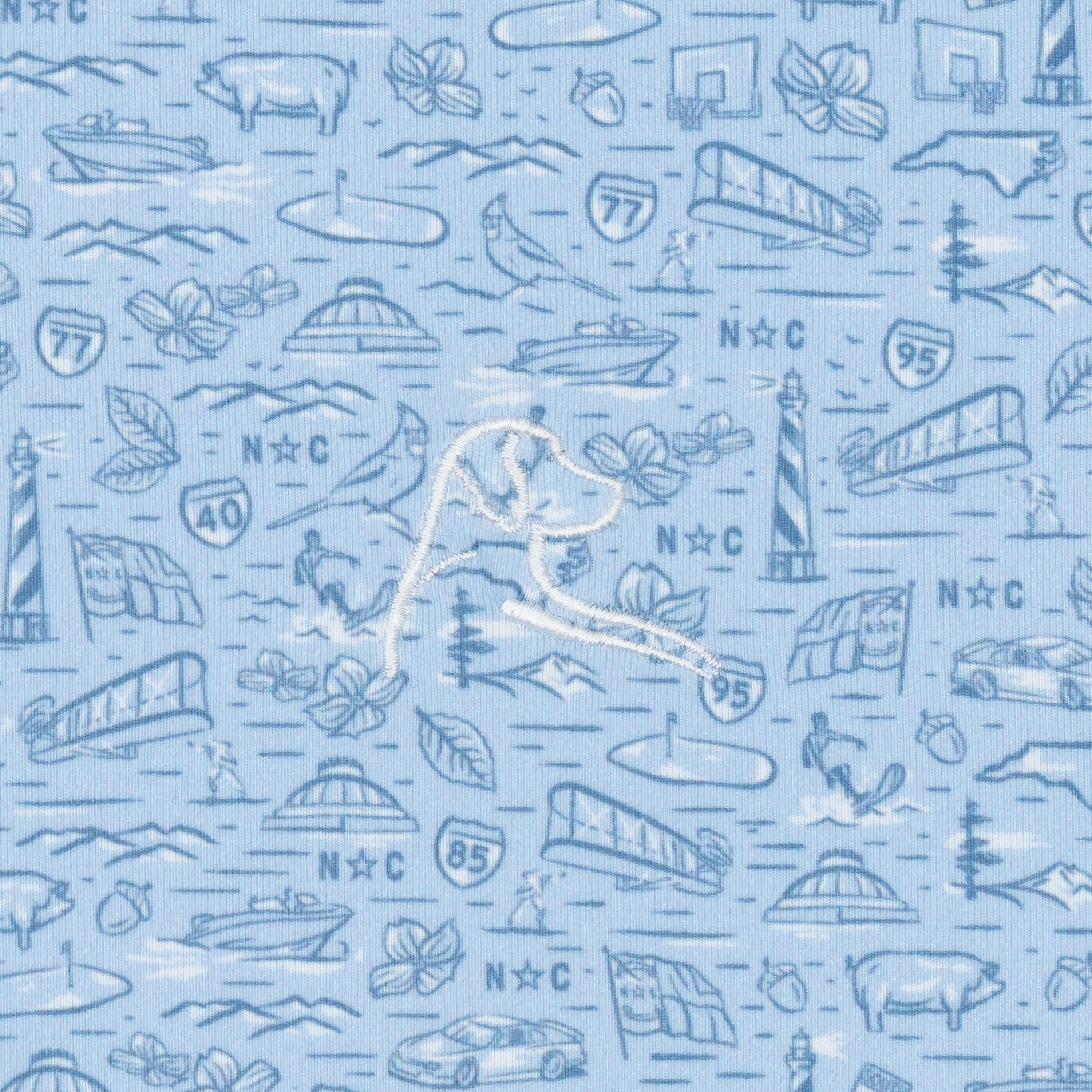 Old North State Performance Q-Zip | The Old North State - Baby Blue/White - NC - Image 3
