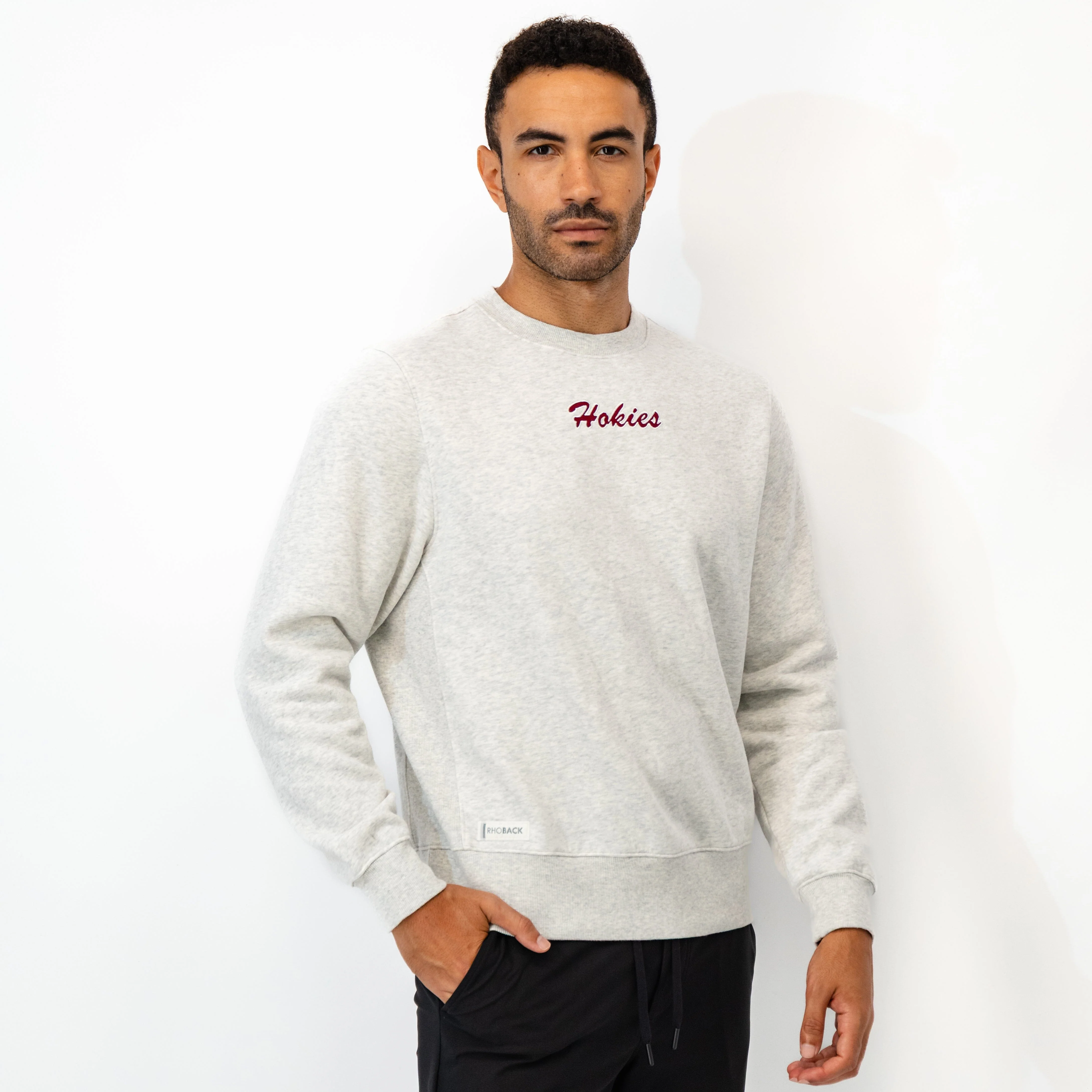 Ready Collegiate Crewneck - Virginia Tech | Heather - Ivory - Virginia Tech - 1 - Image 4