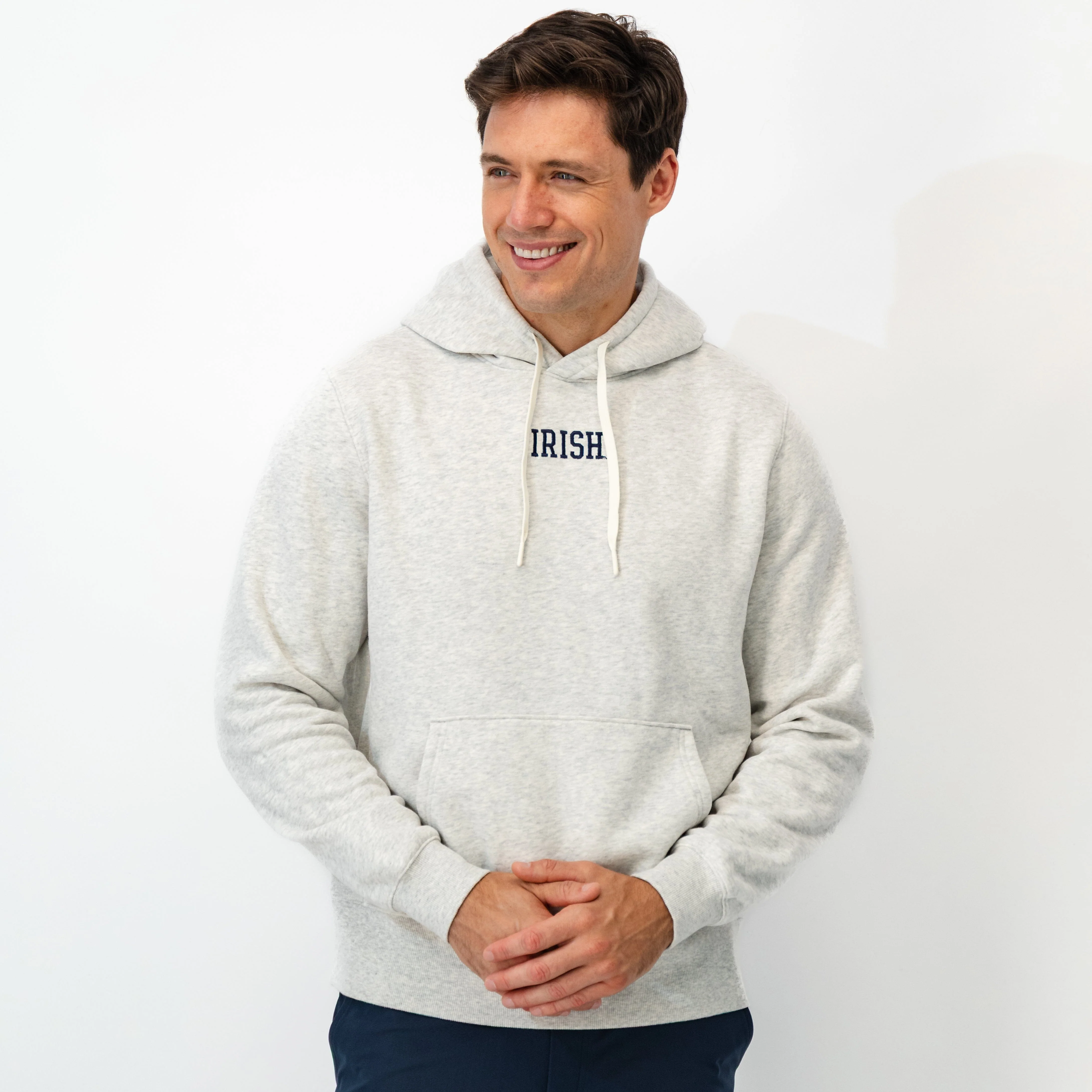 Ready Collegiate Hoodie - Notre Dame | Heather - Ivory - Notre Dame - 1 - Image 3