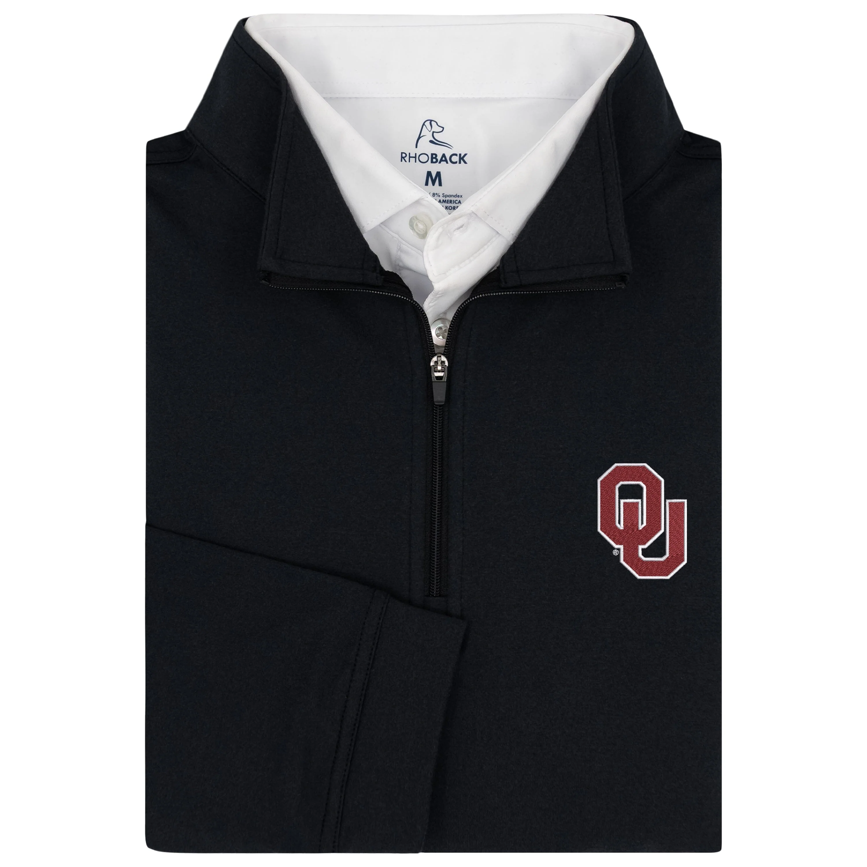 Solid Collegiate Q-Zip - Oklahoma | Solid - Black - OU 6 RED