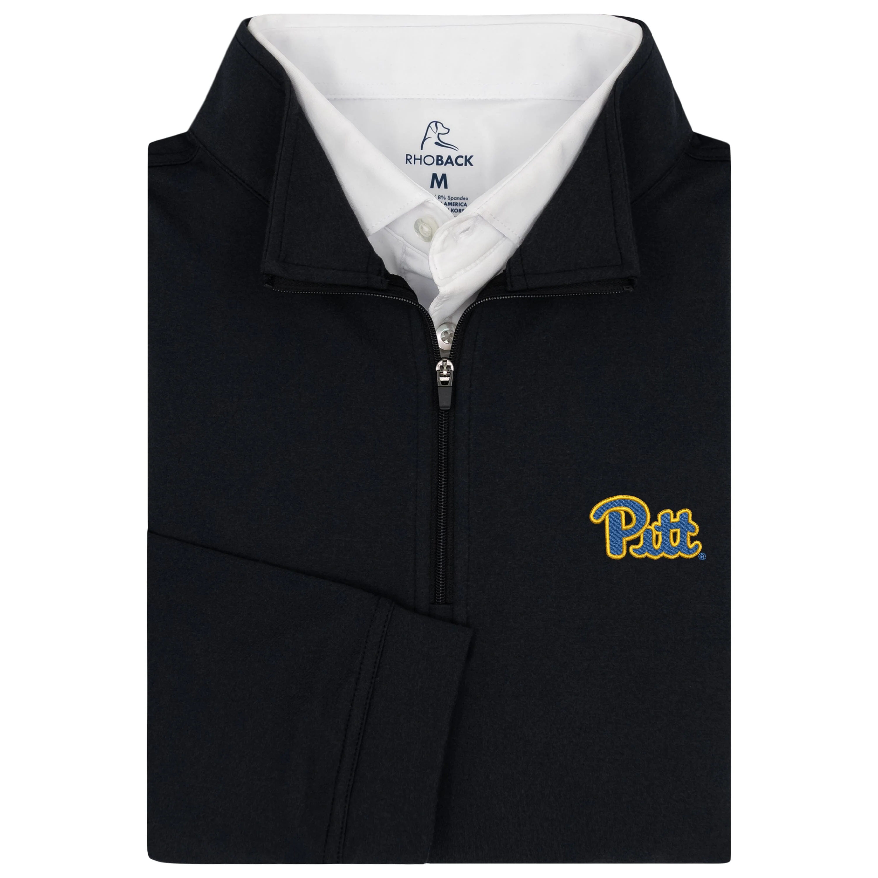 Solid Collegiate Q-Zip - Pitt | Solid - Black - PITT 3 BLUE