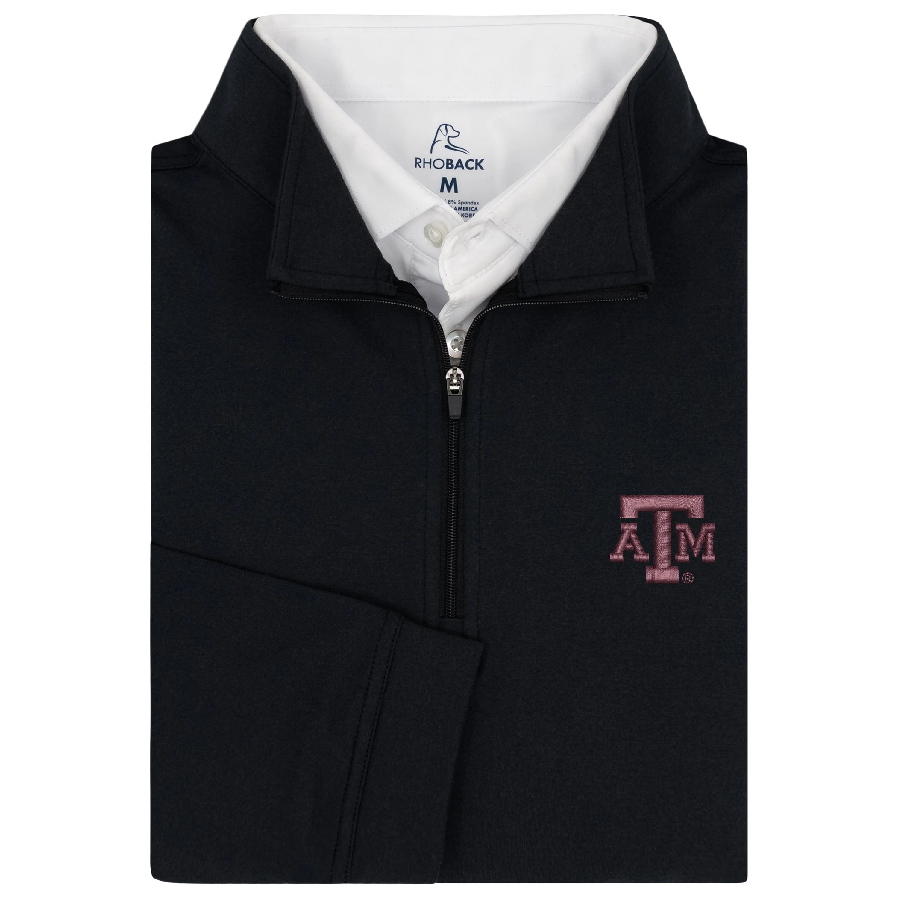 Solid Collegiate Q-Zip - Texas A&M | Solid - Black - TAM 2 MAROON